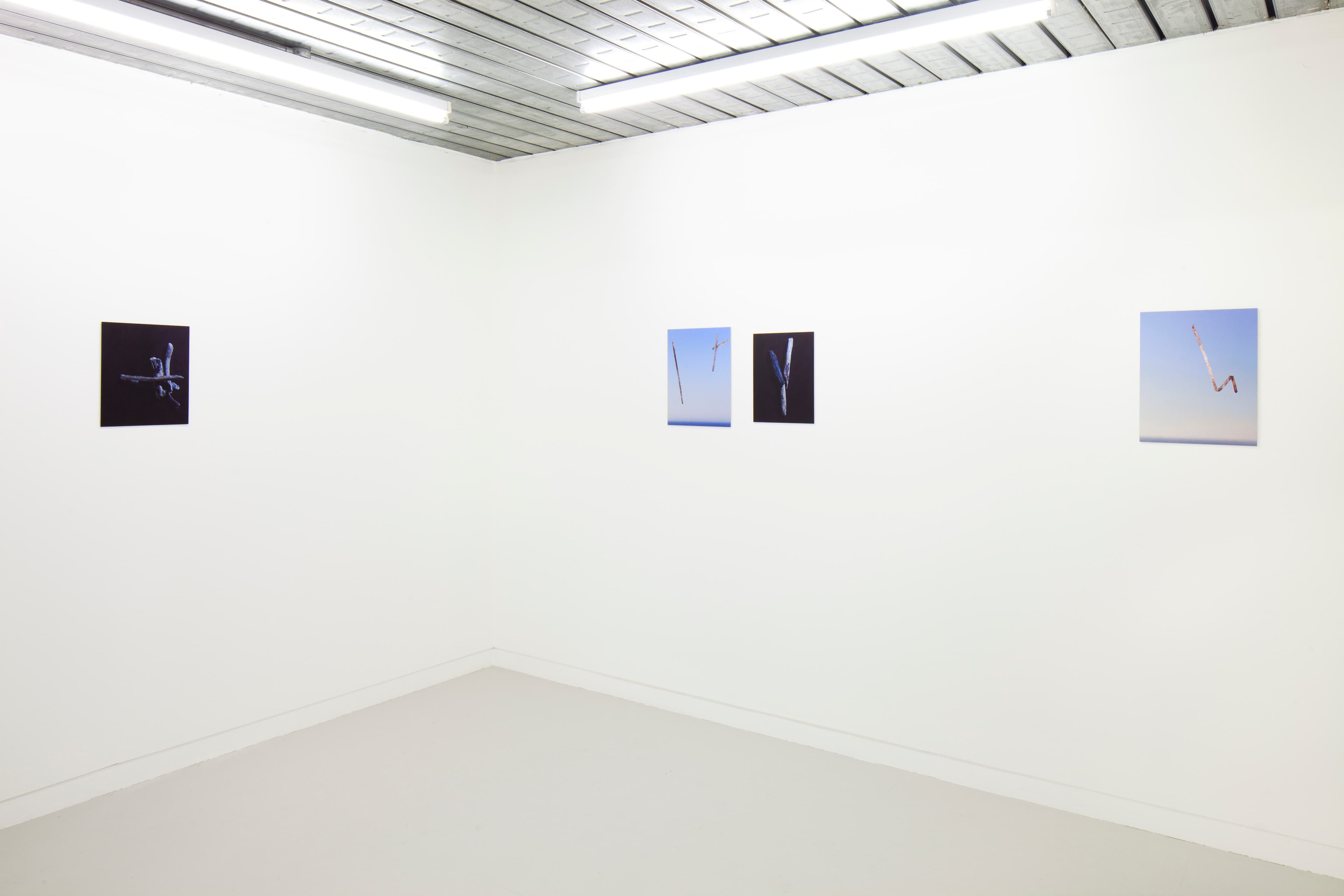 images of Joe Clarke's work in his exhibition 'Every song the same' at Workplace in London