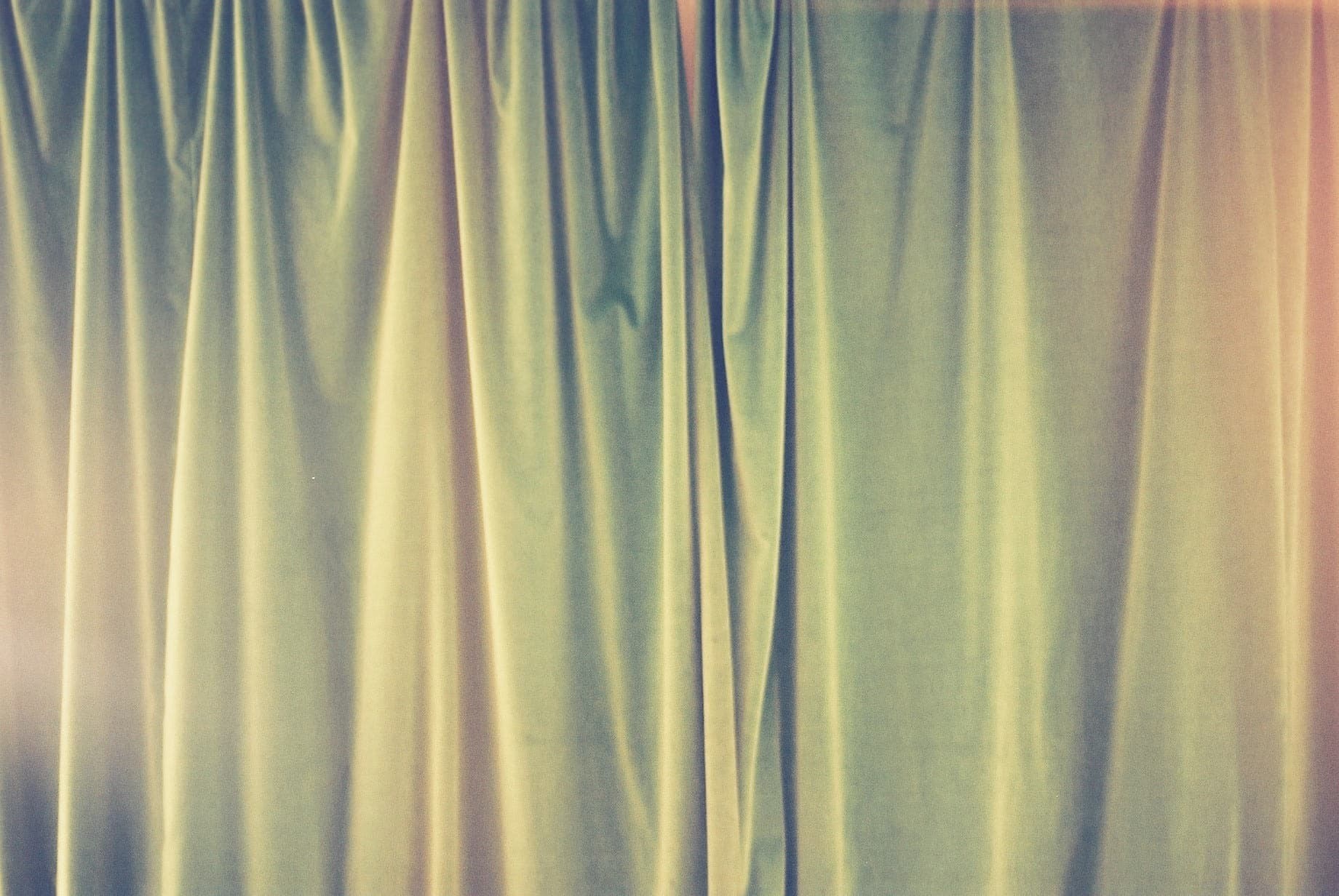 An image of Curtain, 2011 - a photograph by Rachel Lancaster of a large felt theatre curtain