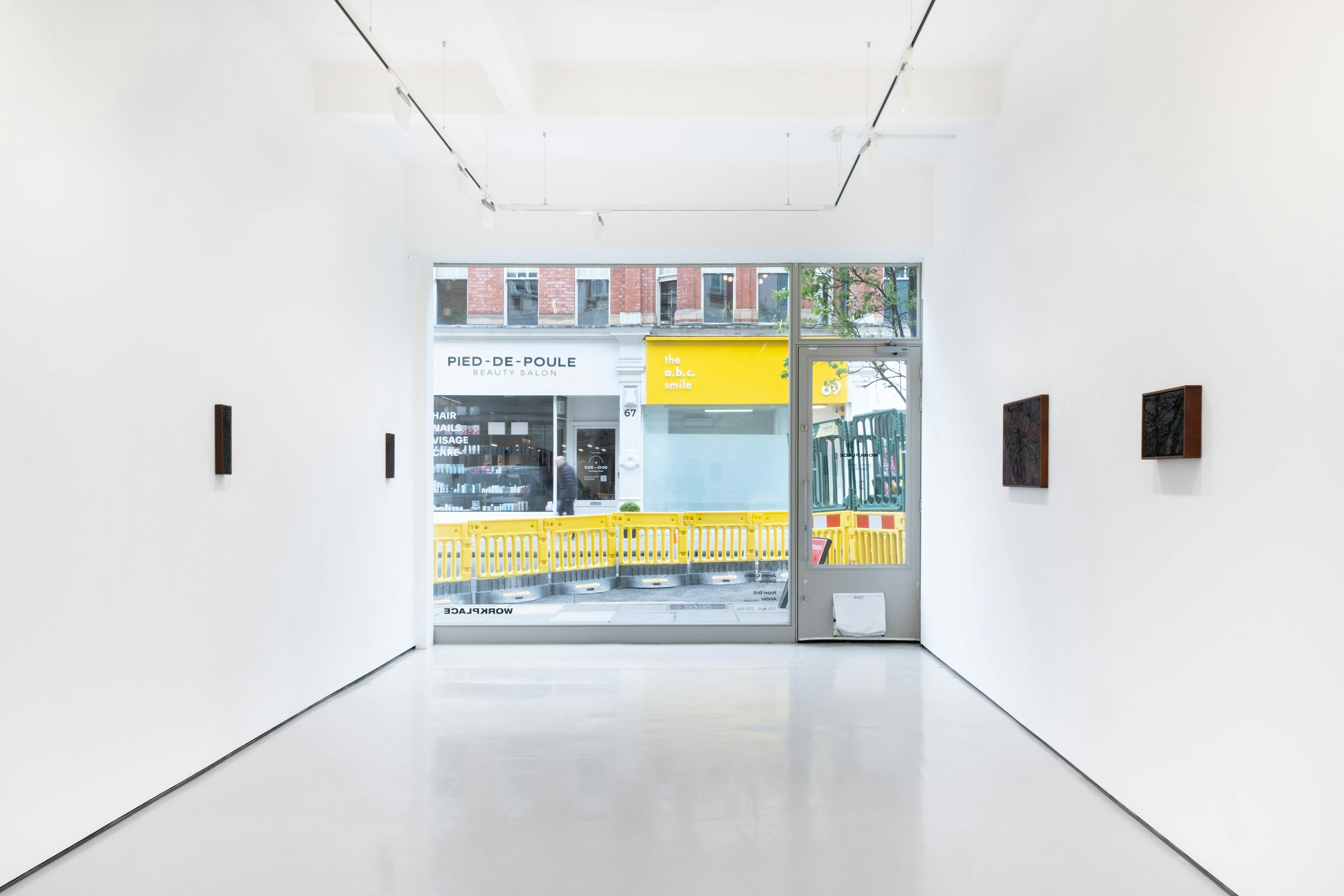 Installation photographs of James Collins exhibition 'Ground' at Workplace | London