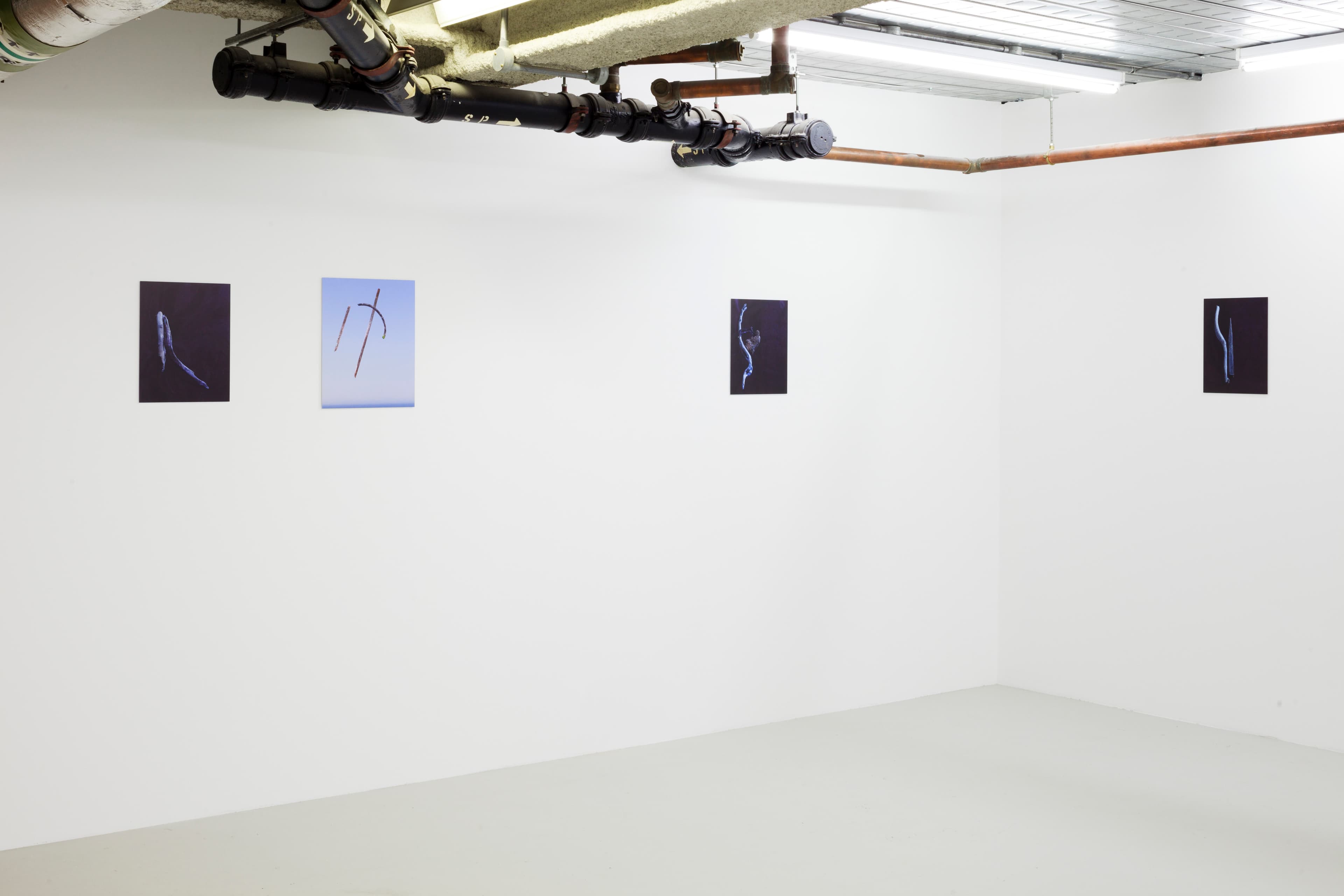 images of Joe Clarke's work in his exhibition 'Every song the same' at Workplace in London