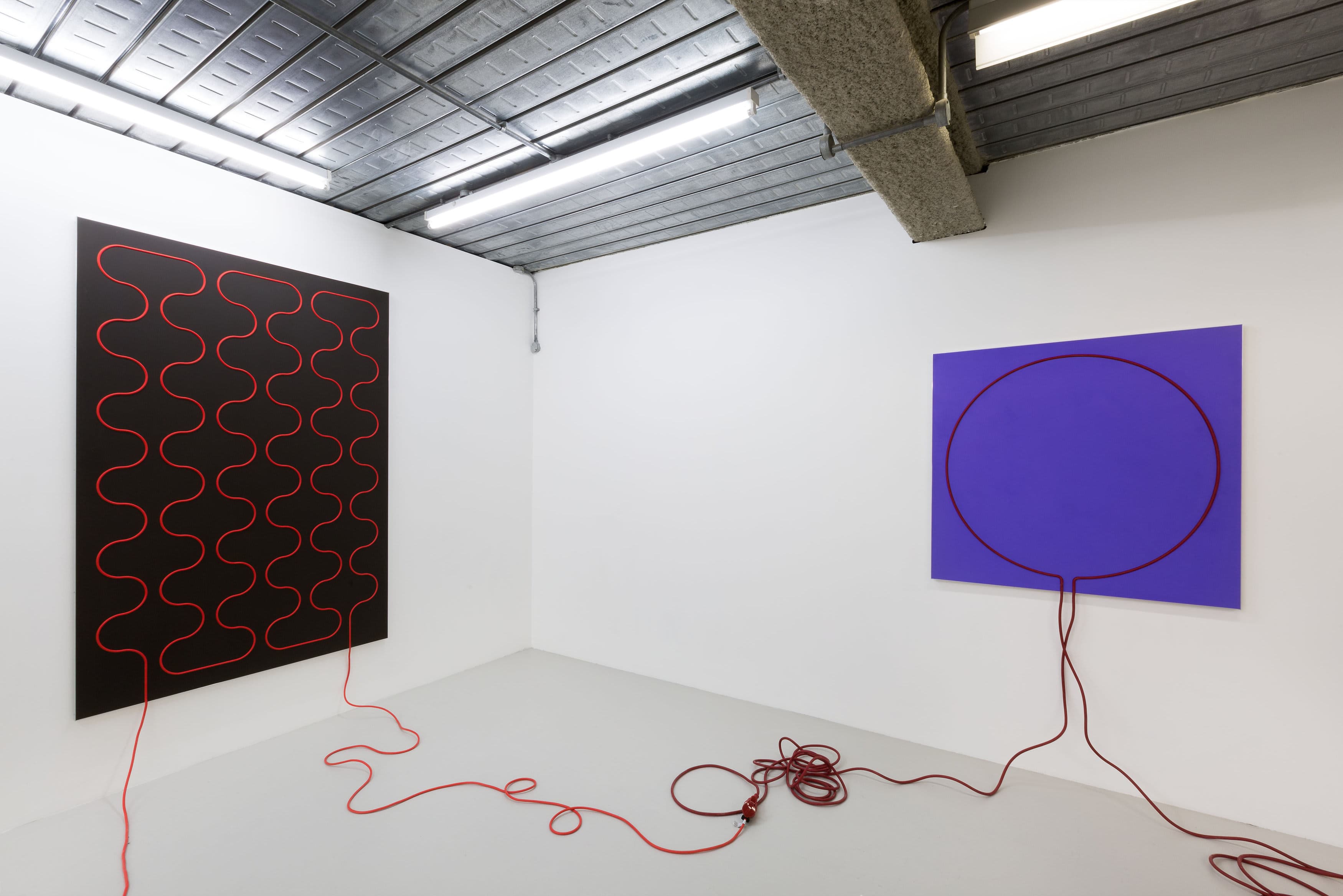 Installation shots of Jacob Dahlgren's exhibition 'Third Uncle' at Workplace London