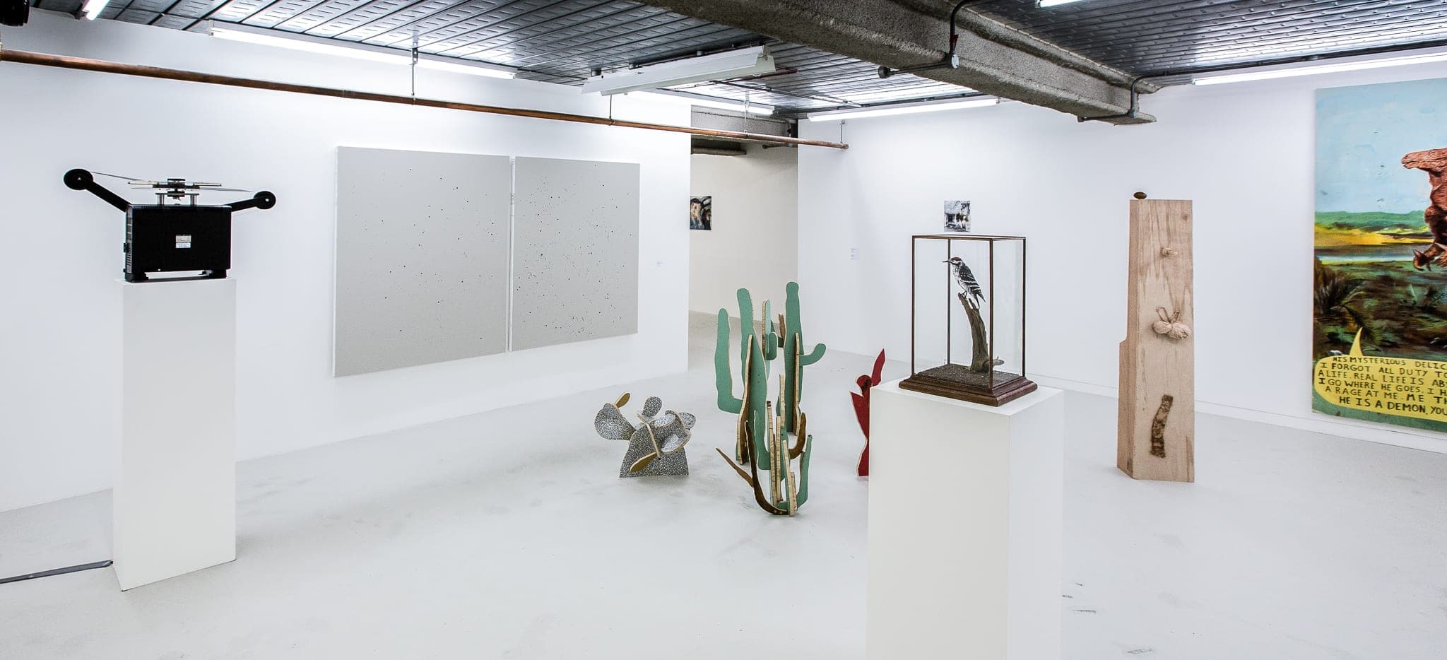 Installation shots of 'Satellite Satellite' a group exhibition at Workplace London 