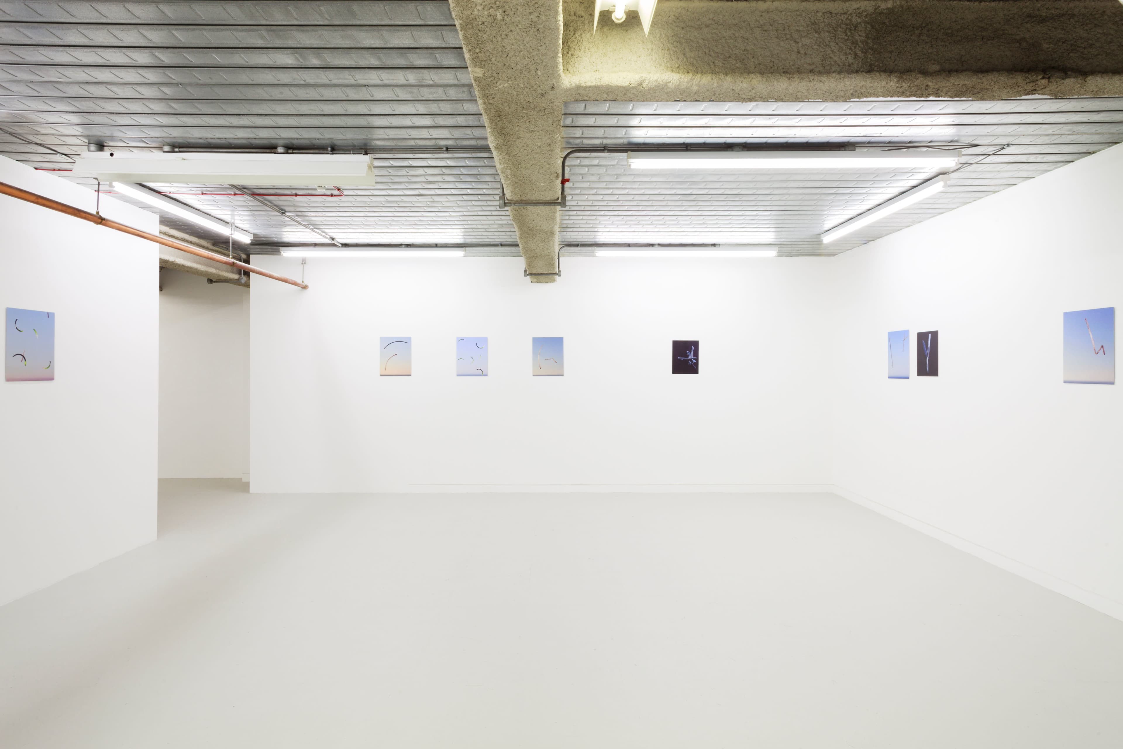 images of Joe Clarke's work in his exhibition 'Every song the same' at Workplace in London