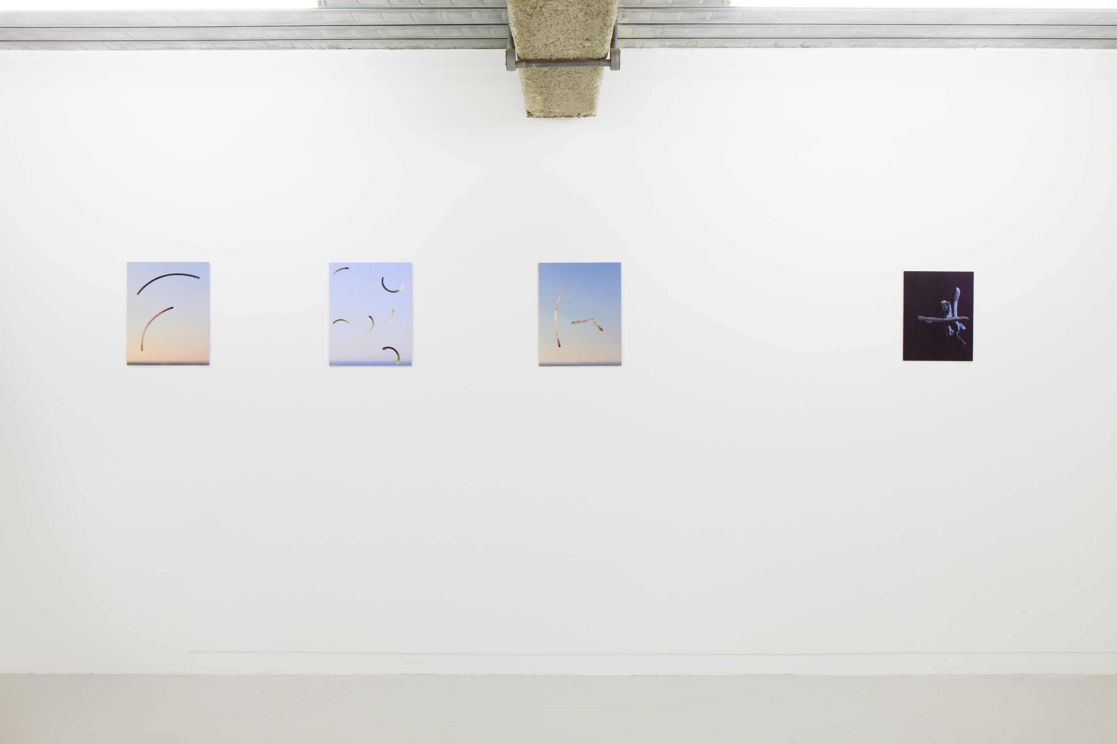 images of Joe Clarke's work in his exhibition 'Every song the same' at Workplace in London