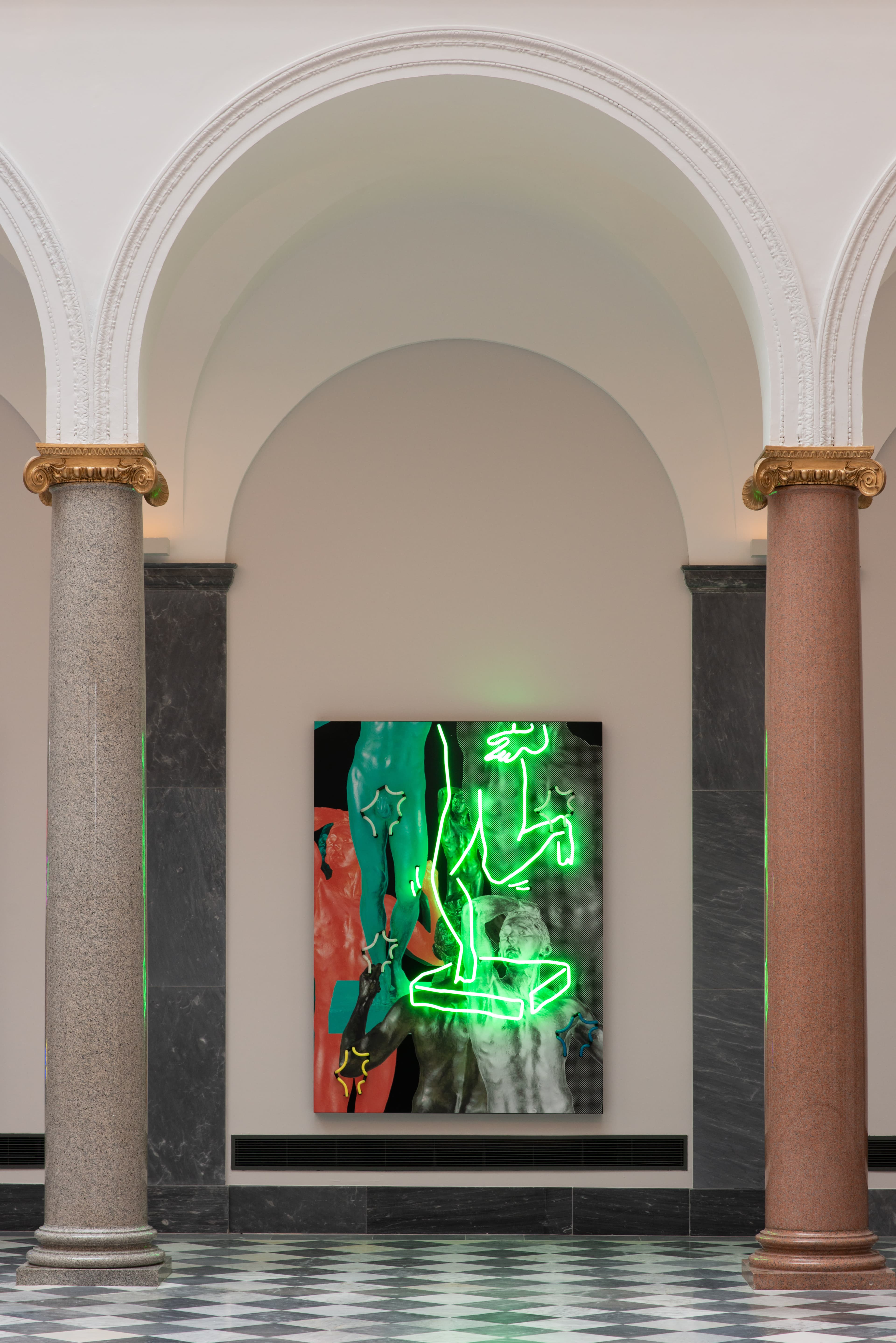 installation views of Simeon Barclay's work at British Art Show 9 in Aberdeen Art Gallery