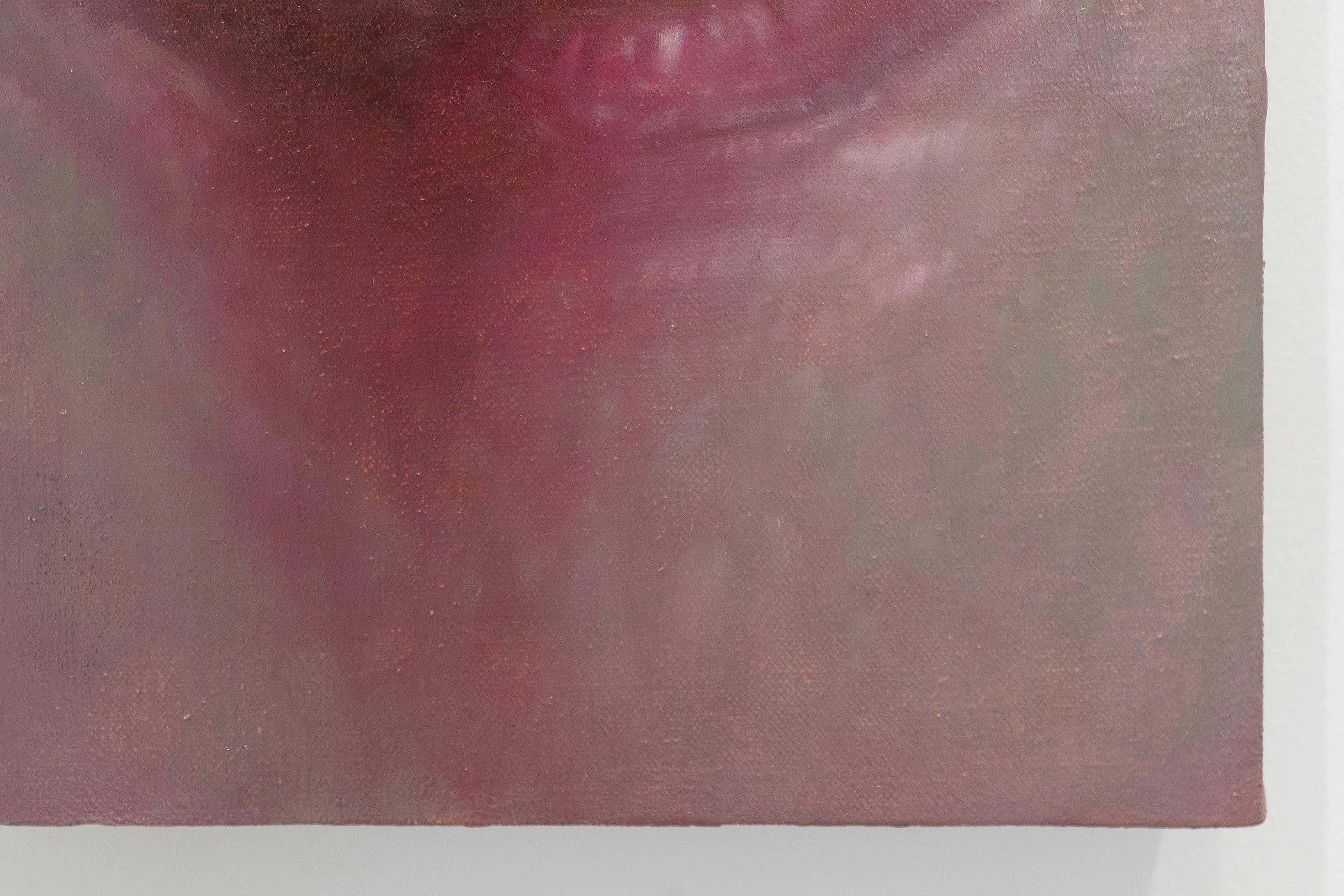 a close cropped painting of an eyeball looking to the left