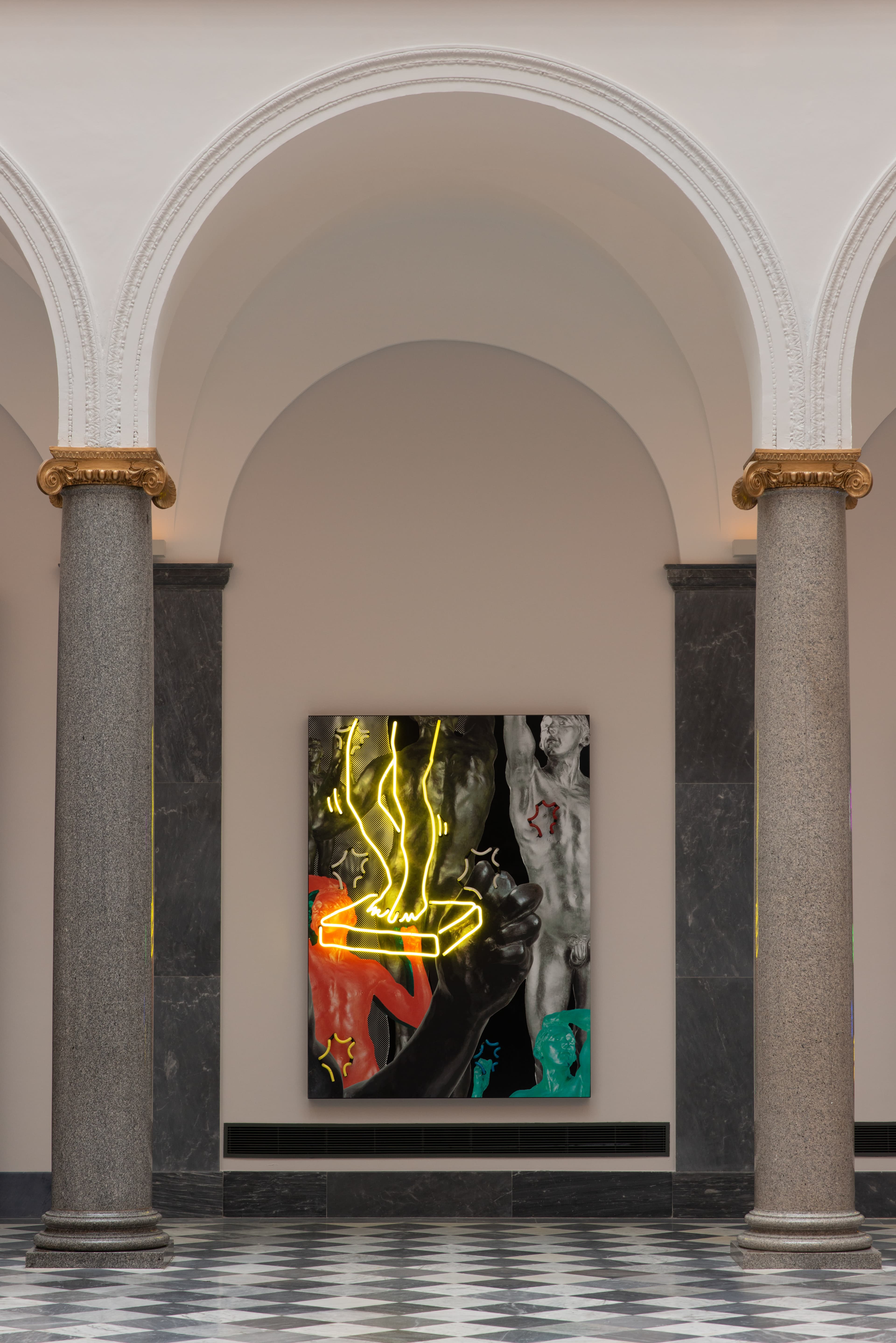 installation views of Simeon Barclay's work at British Art Show 9 in Aberdeen Art Gallery