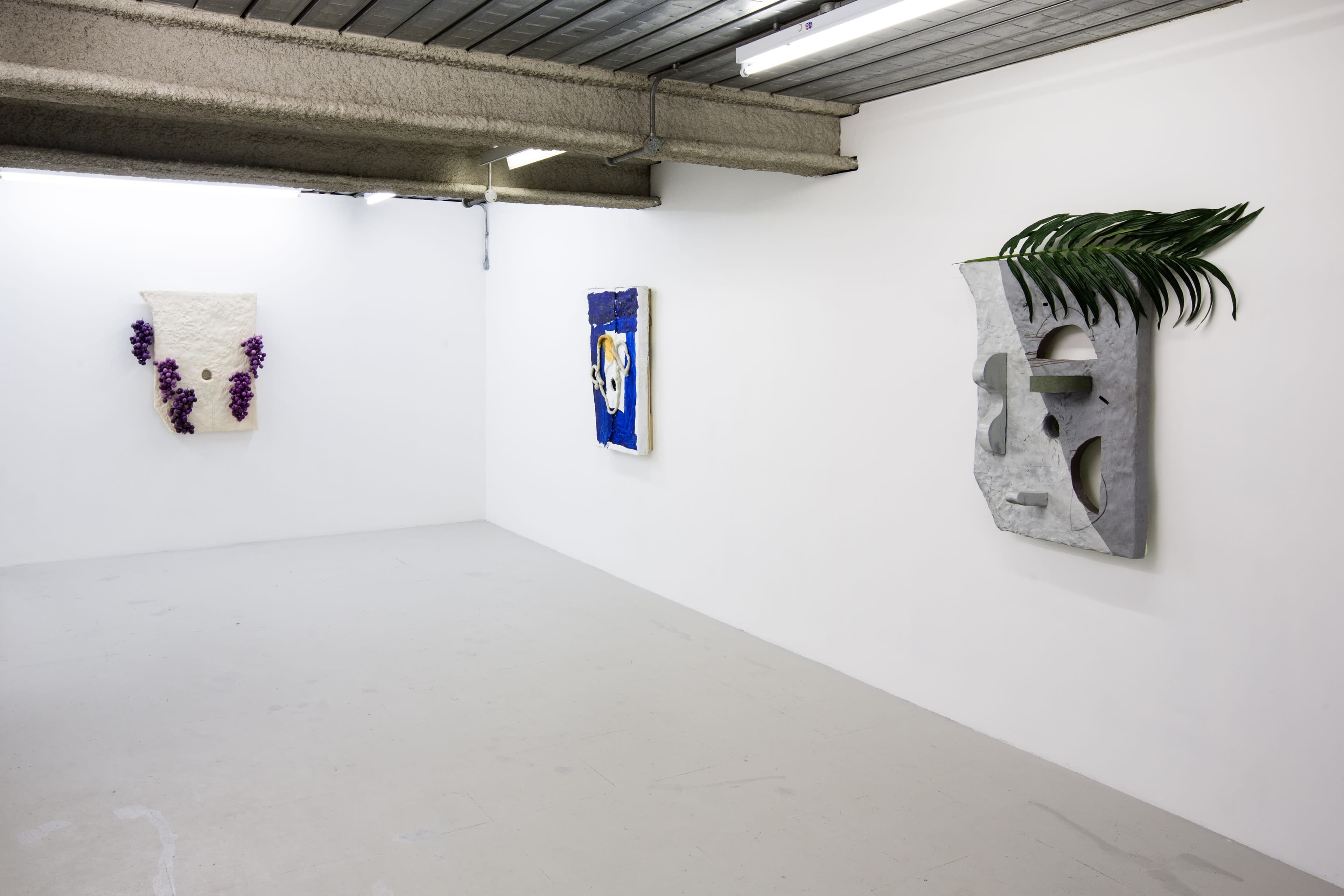 Installation shots of Mike Pratt's exhibition 'The Meeting of Two Eyebrows' at Workplace London