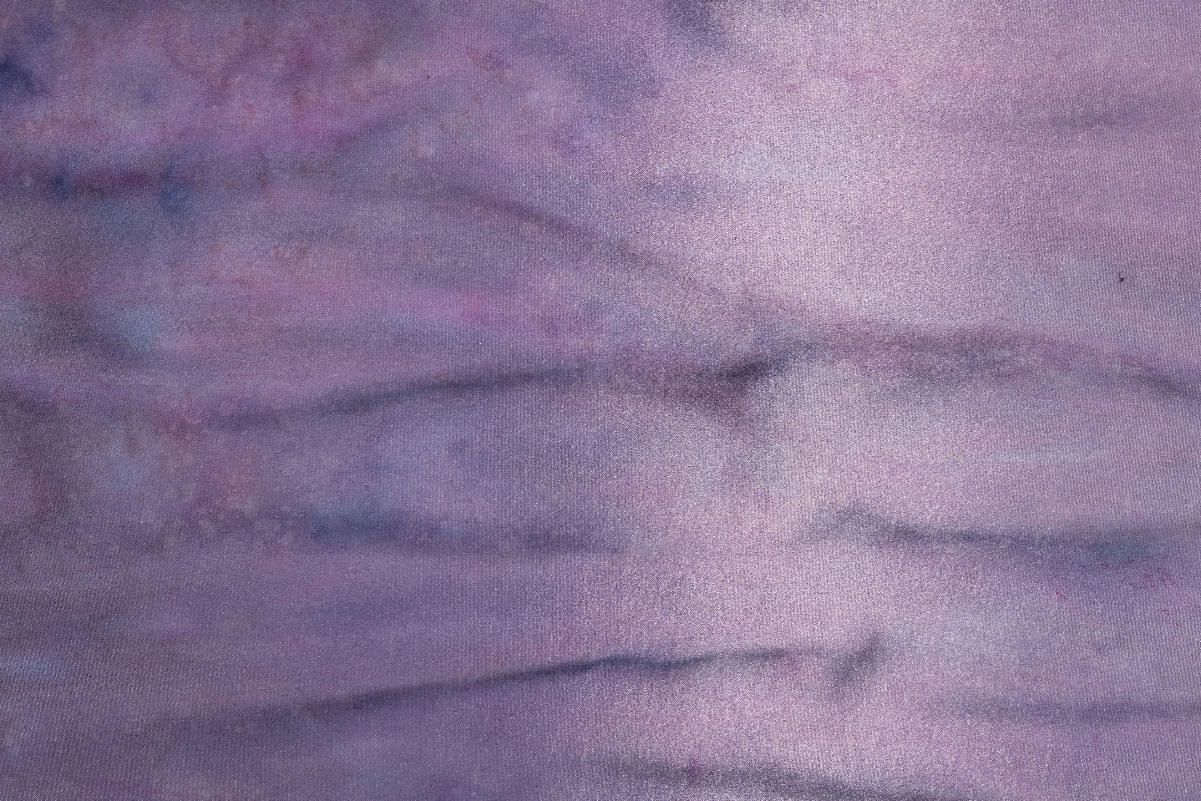 Large diptych painting by Max Boyla. Dark purple horizontal line markings on a lighter purple background.