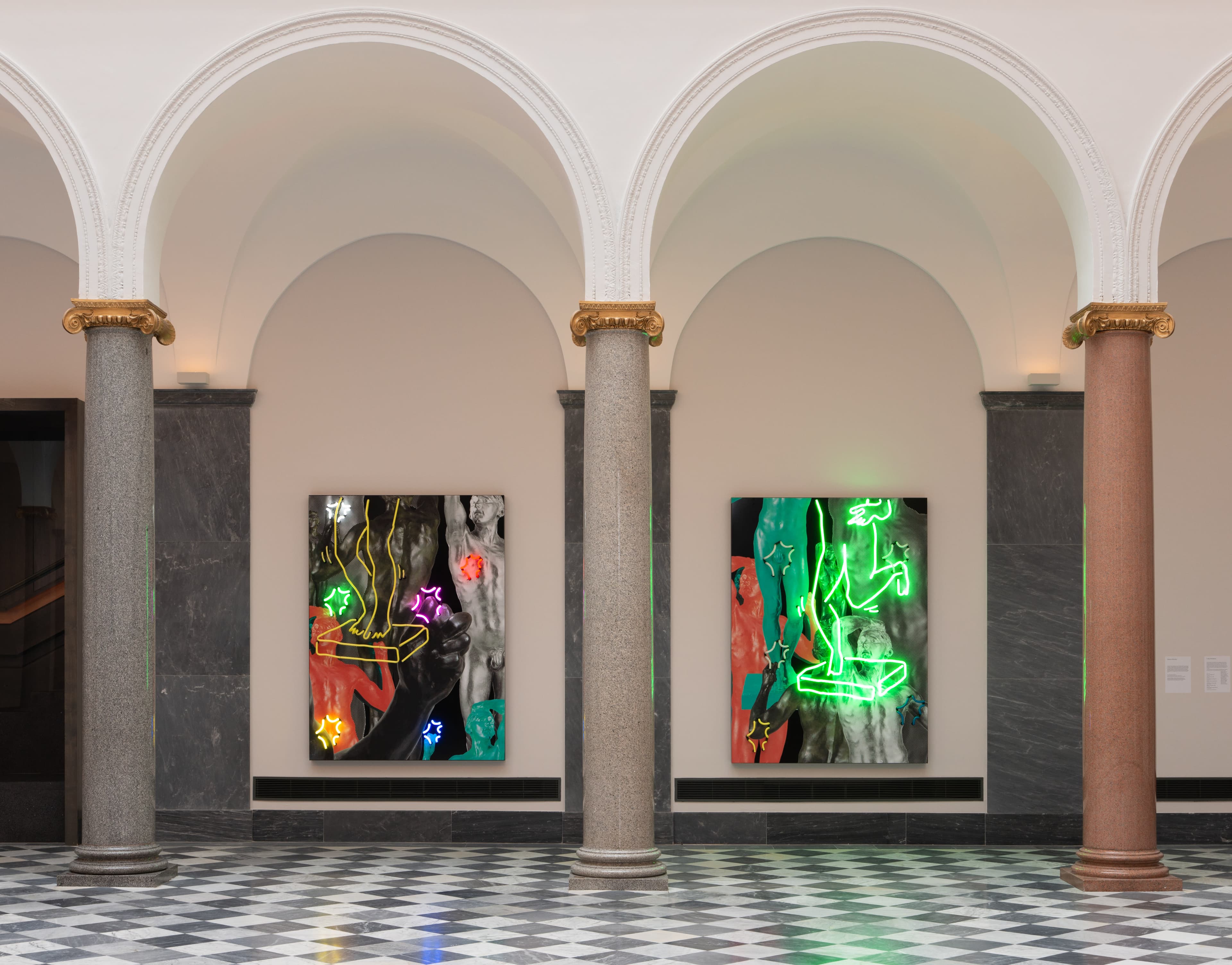 installation views of Simeon Barclay's work at British Art Show 9 in Aberdeen Art Gallery