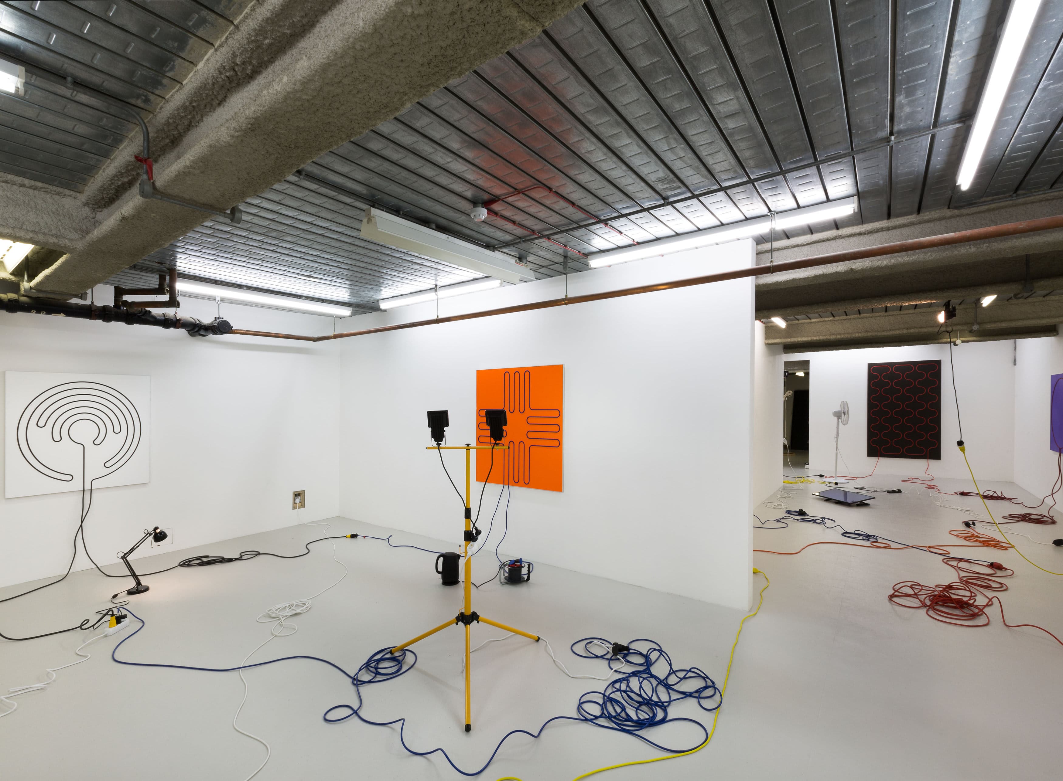 Installation shots of Jacob Dahlgren's exhibition 'Third Uncle' at Workplace London