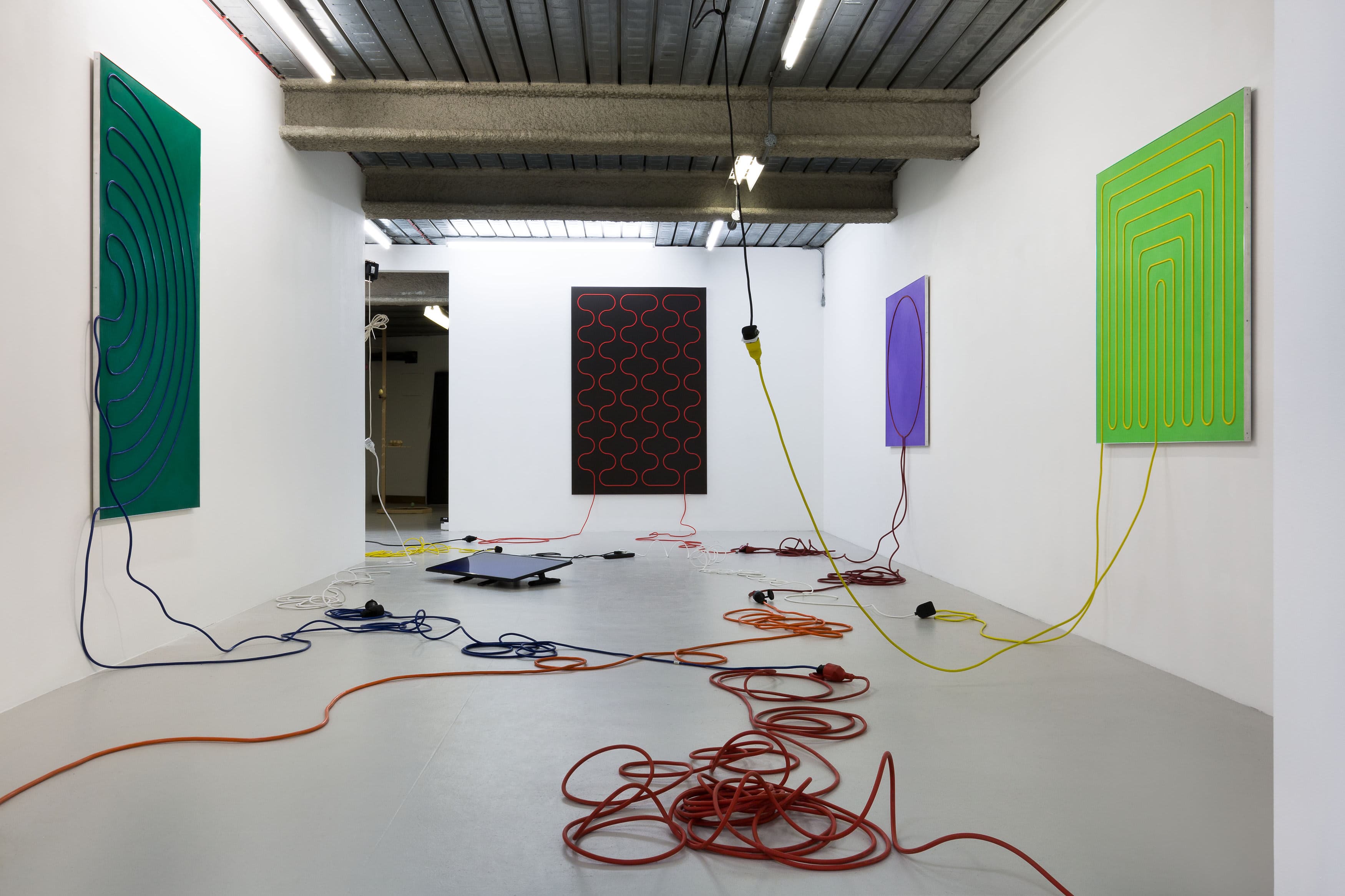 Installation shots of Jacob Dahlgren's exhibition 'Third Uncle' at Workplace London