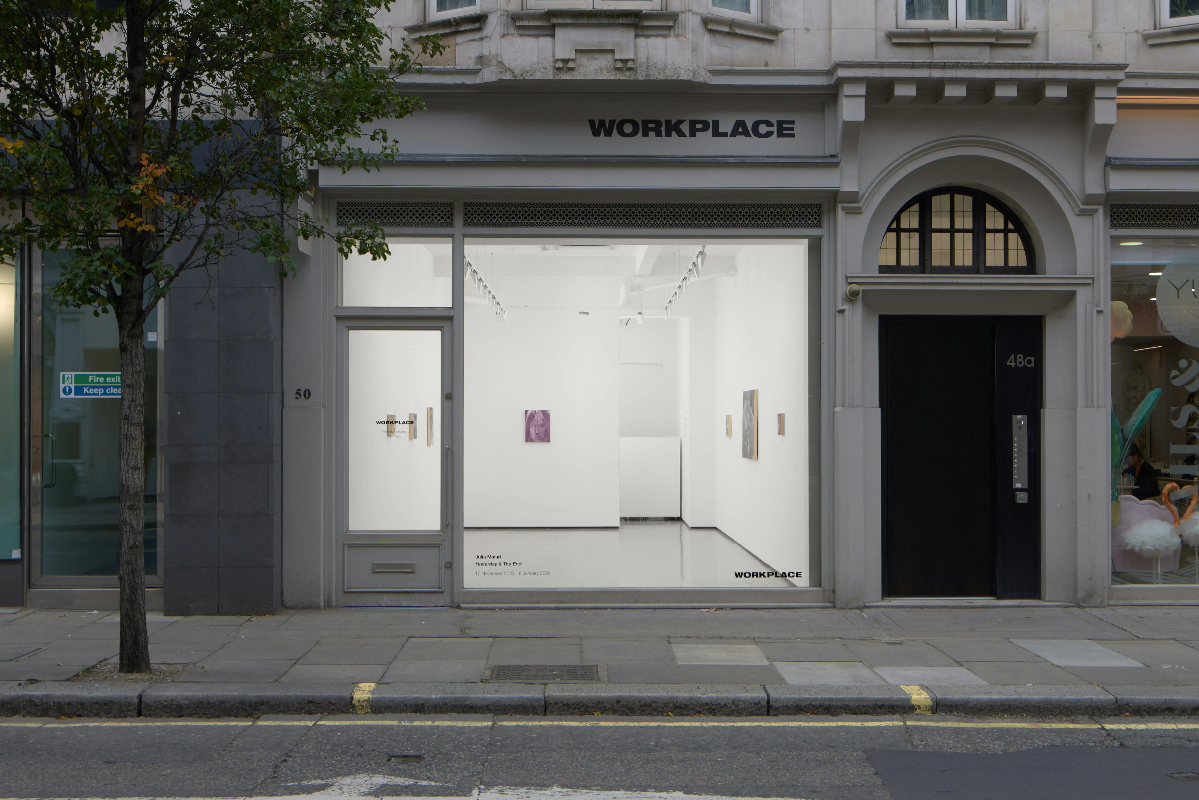 installation views of Julia Maiuri's exhibition at Workplace in London