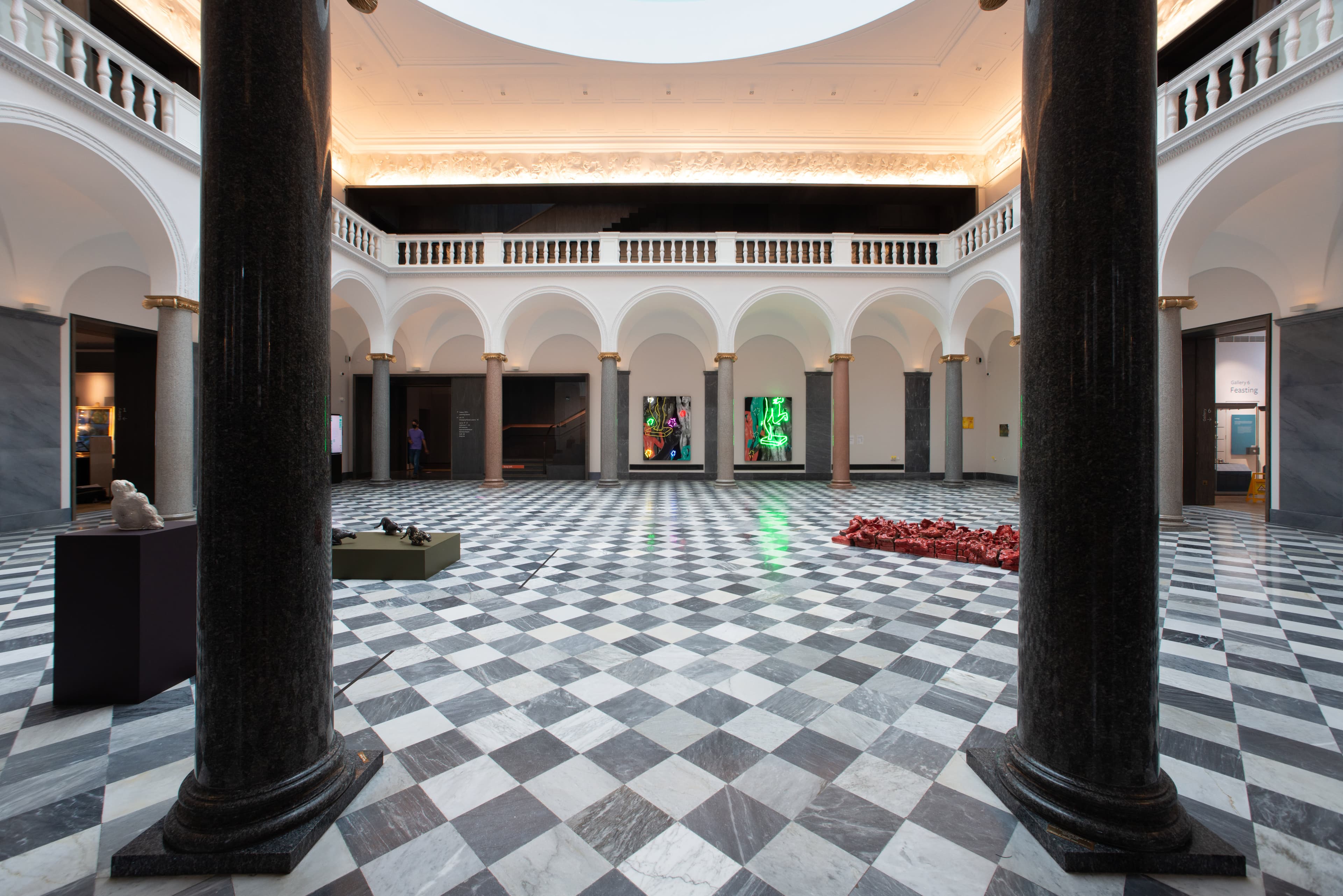 installation views of Simeon Barclay's work at British Art Show 9 in Aberdeen Art Gallery