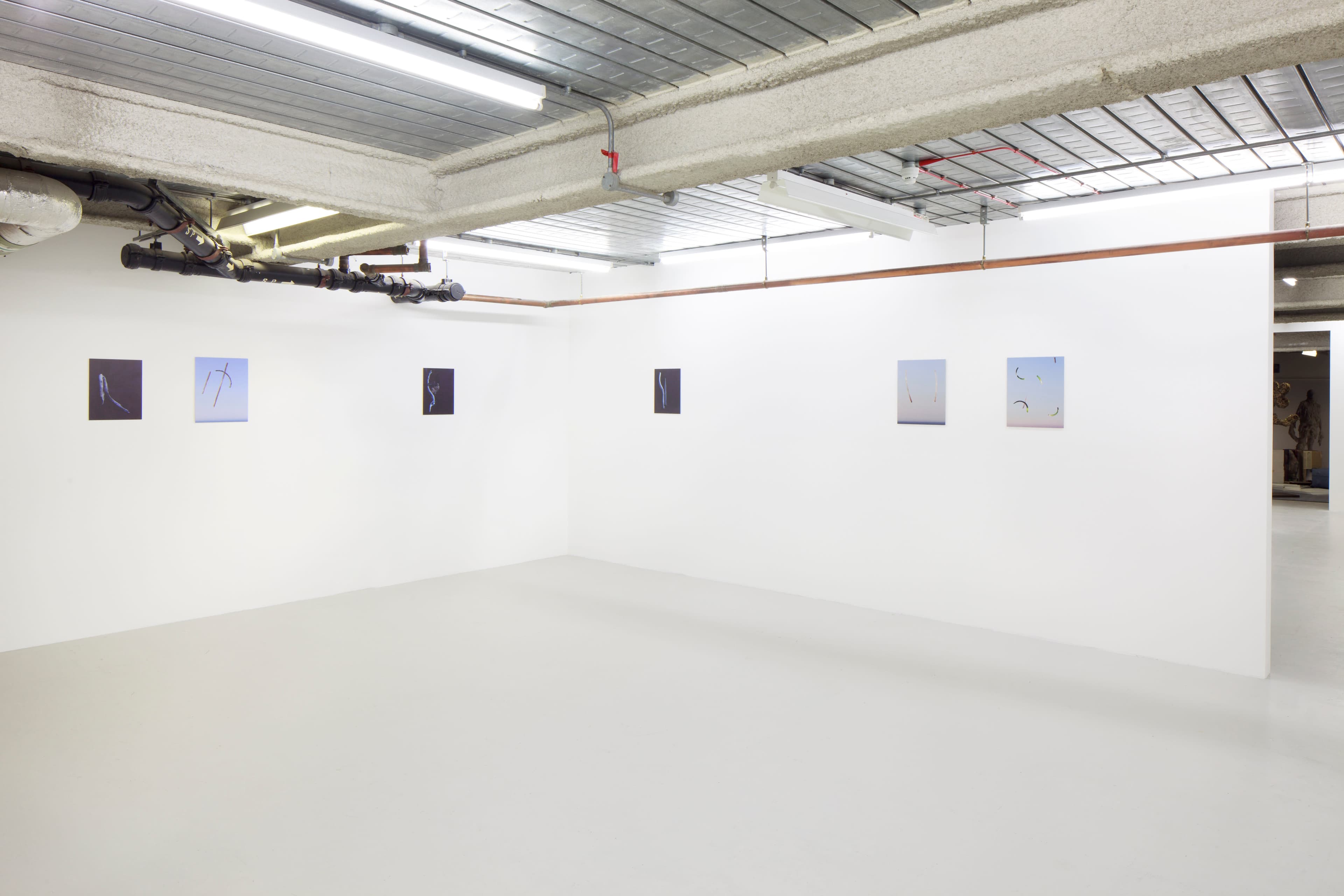 images of Joe Clarke's work in his exhibition 'Every song the same' at Workplace in London