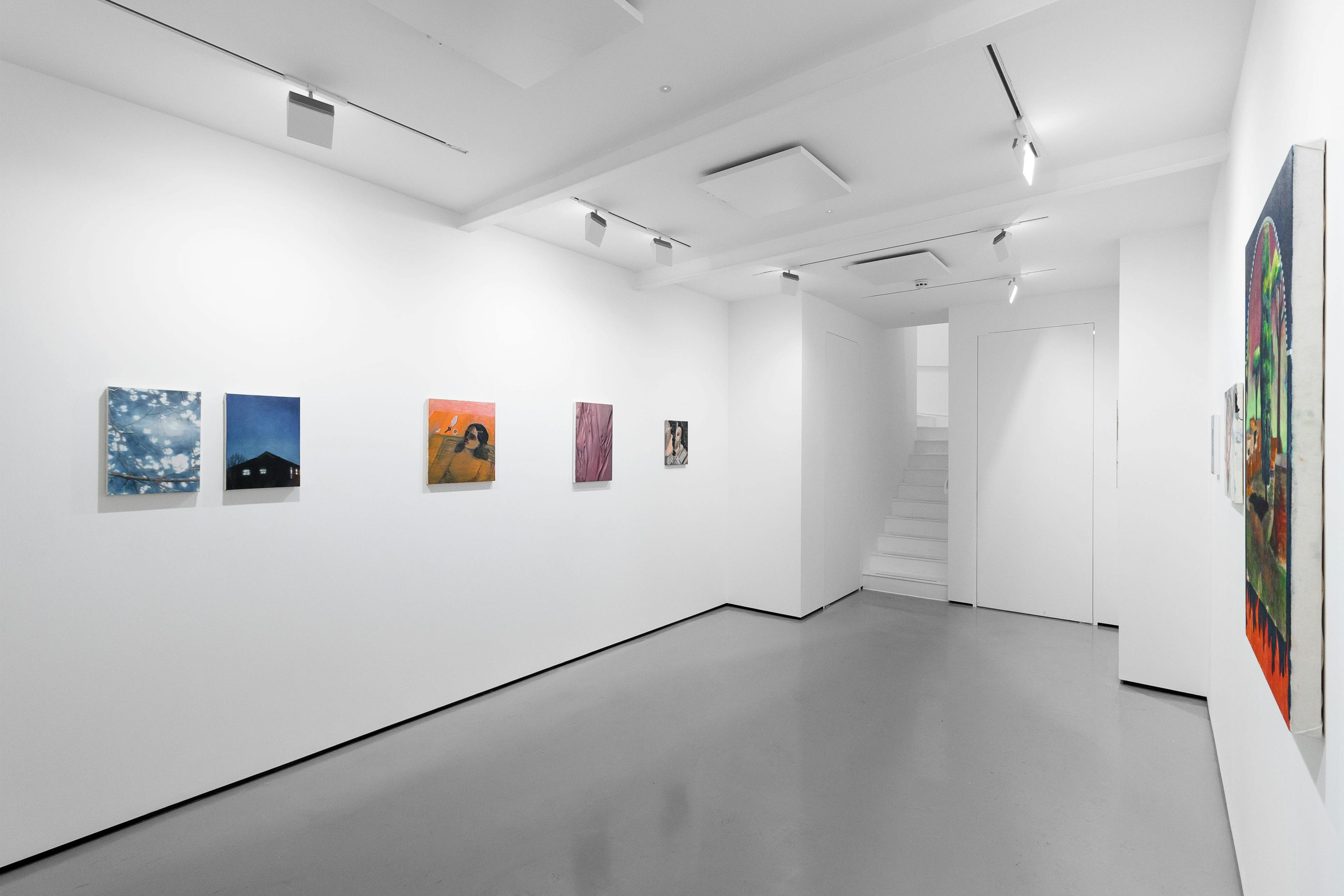 Installation views of 'Kaleidoscope' the inaugural group exhibition at Workplace in 50 Mortimer Street, Fitzrovia, London.