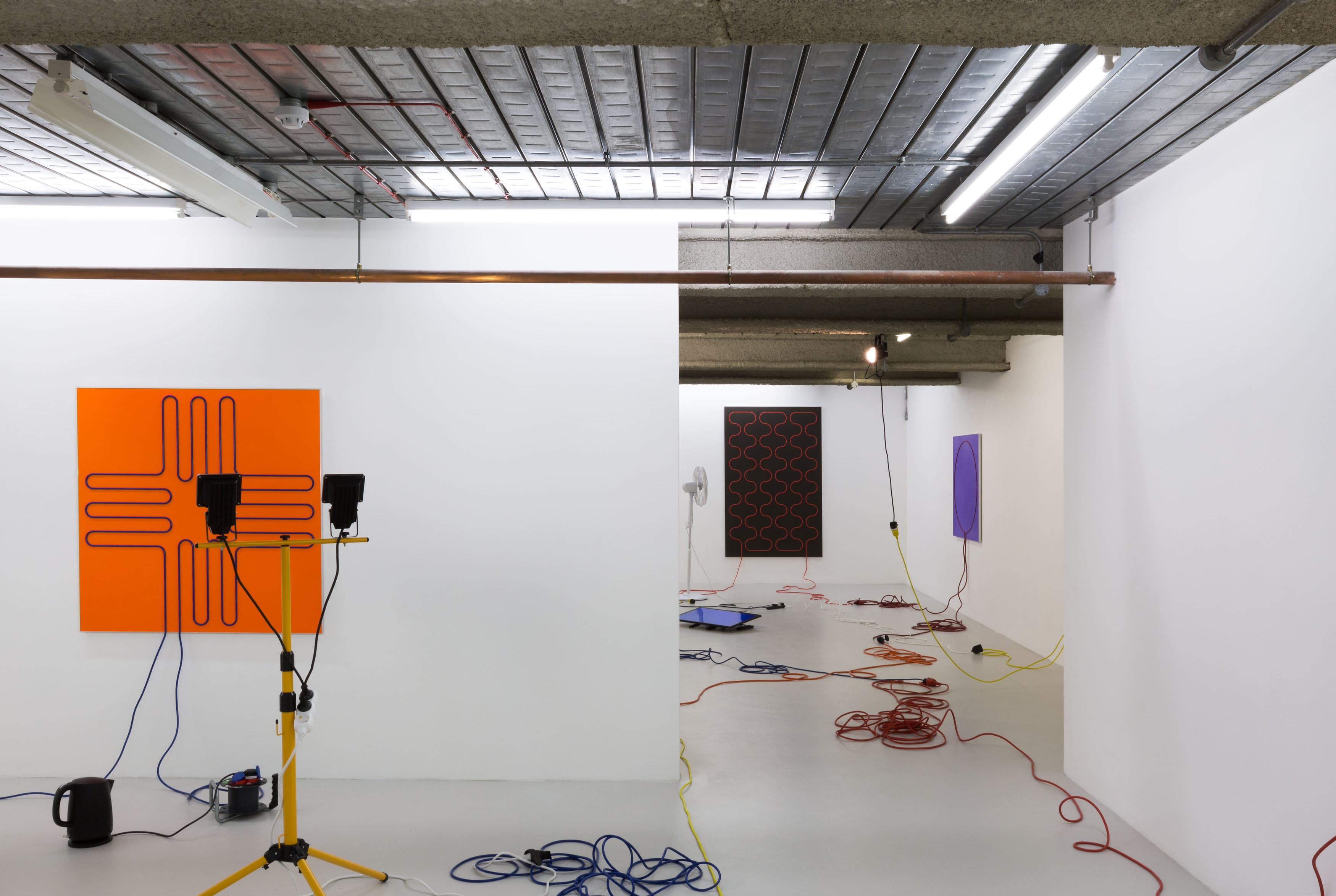 Installation shots of Jacob Dahlgren's exhibition 'Third Uncle' at Workplace London