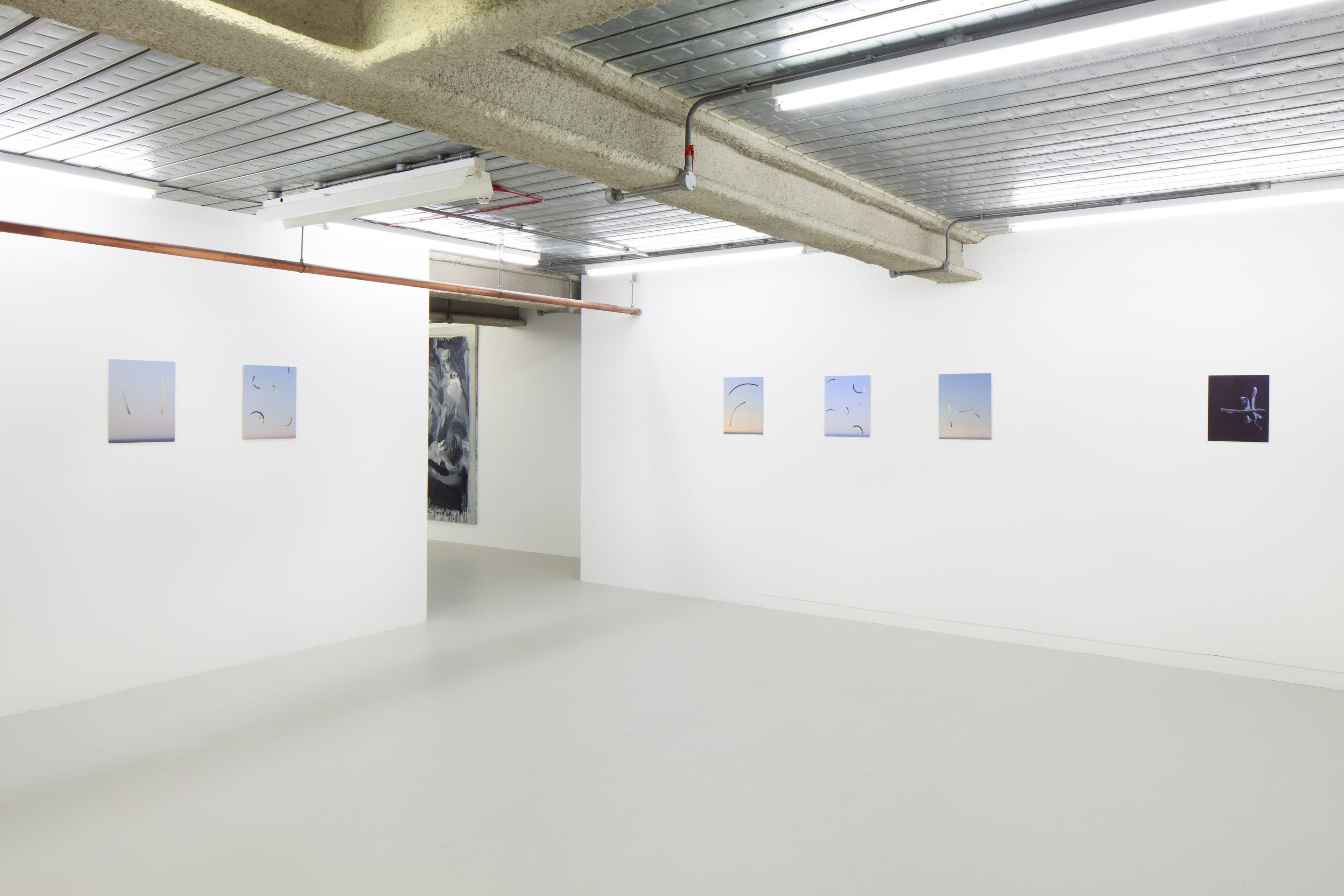 images of Joe Clarke's work in his exhibition 'Every song the same' at Workplace in London