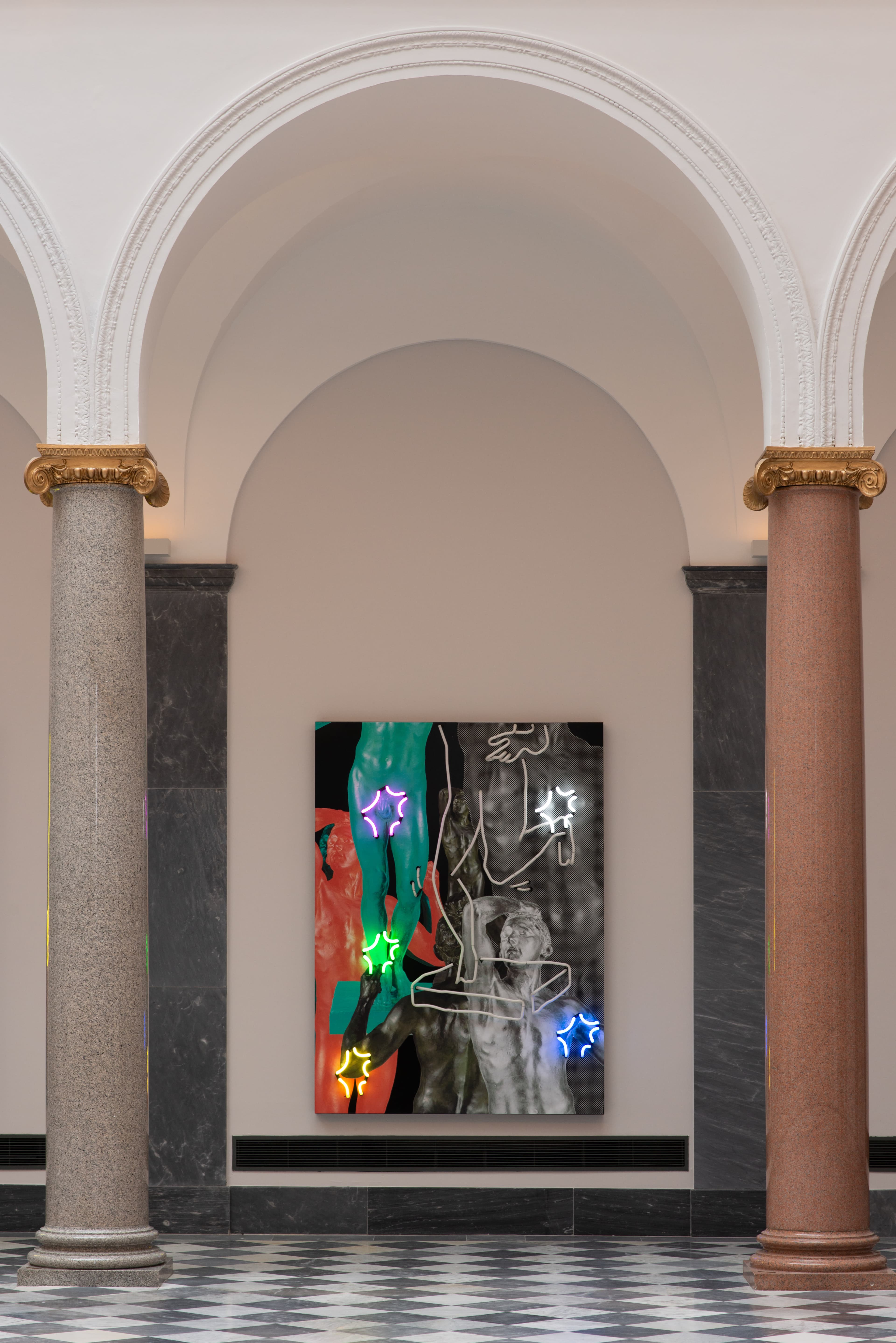 installation views of Simeon Barclay's work at British Art Show 9 in Aberdeen Art Gallery