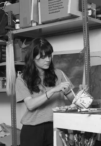 Louise Giovanelli in her studio