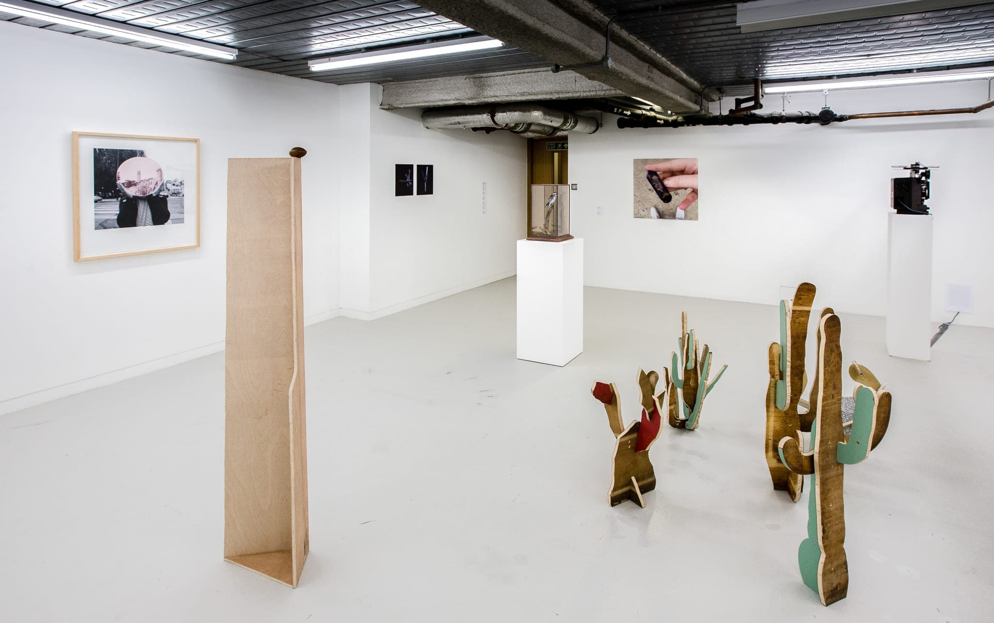 Installation shots of 'Satellite Satellite' a group exhibition at Workplace London 