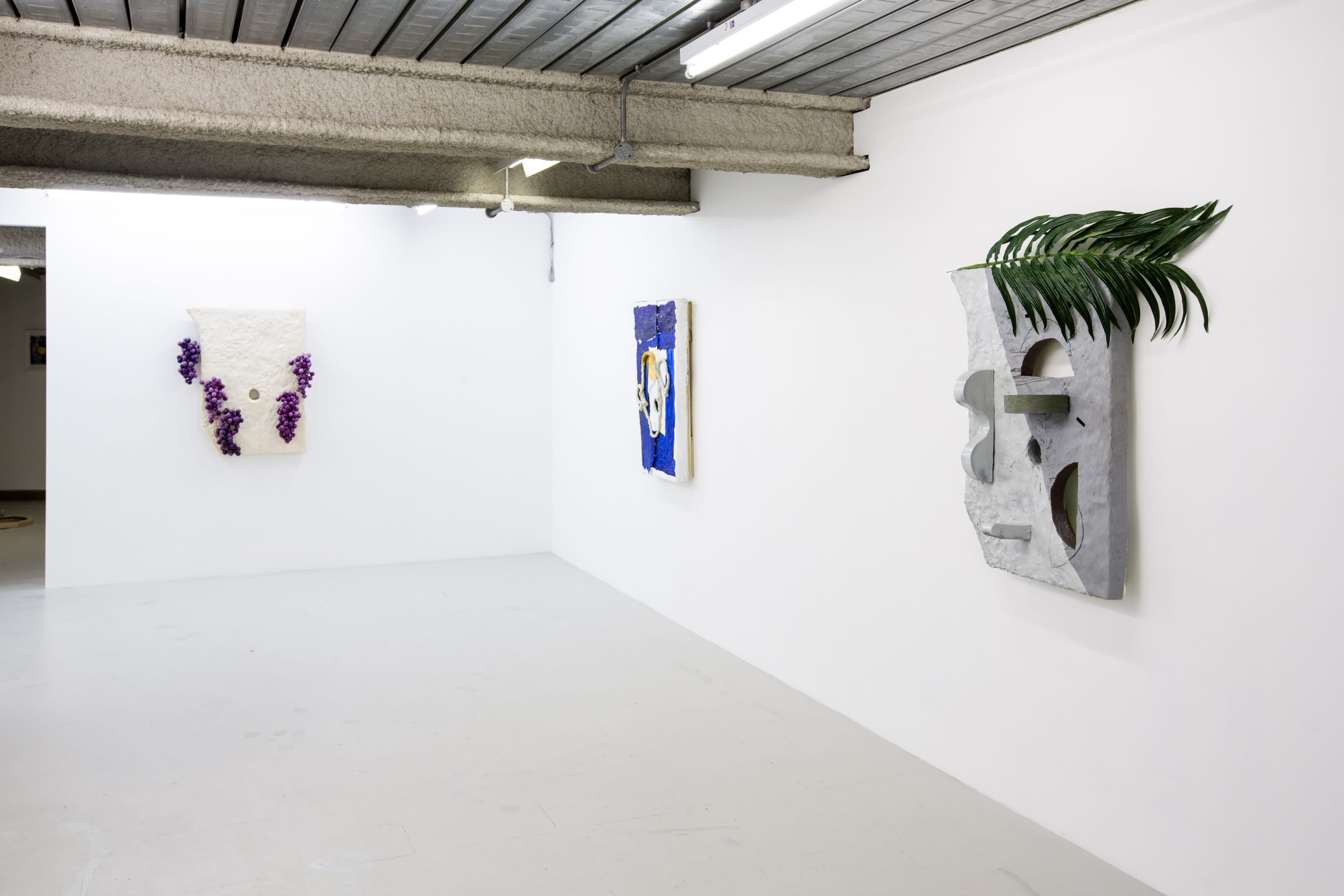 Installation shots of Mike Pratt's exhibition 'The Meeting of Two Eyebrows' at Workplace London