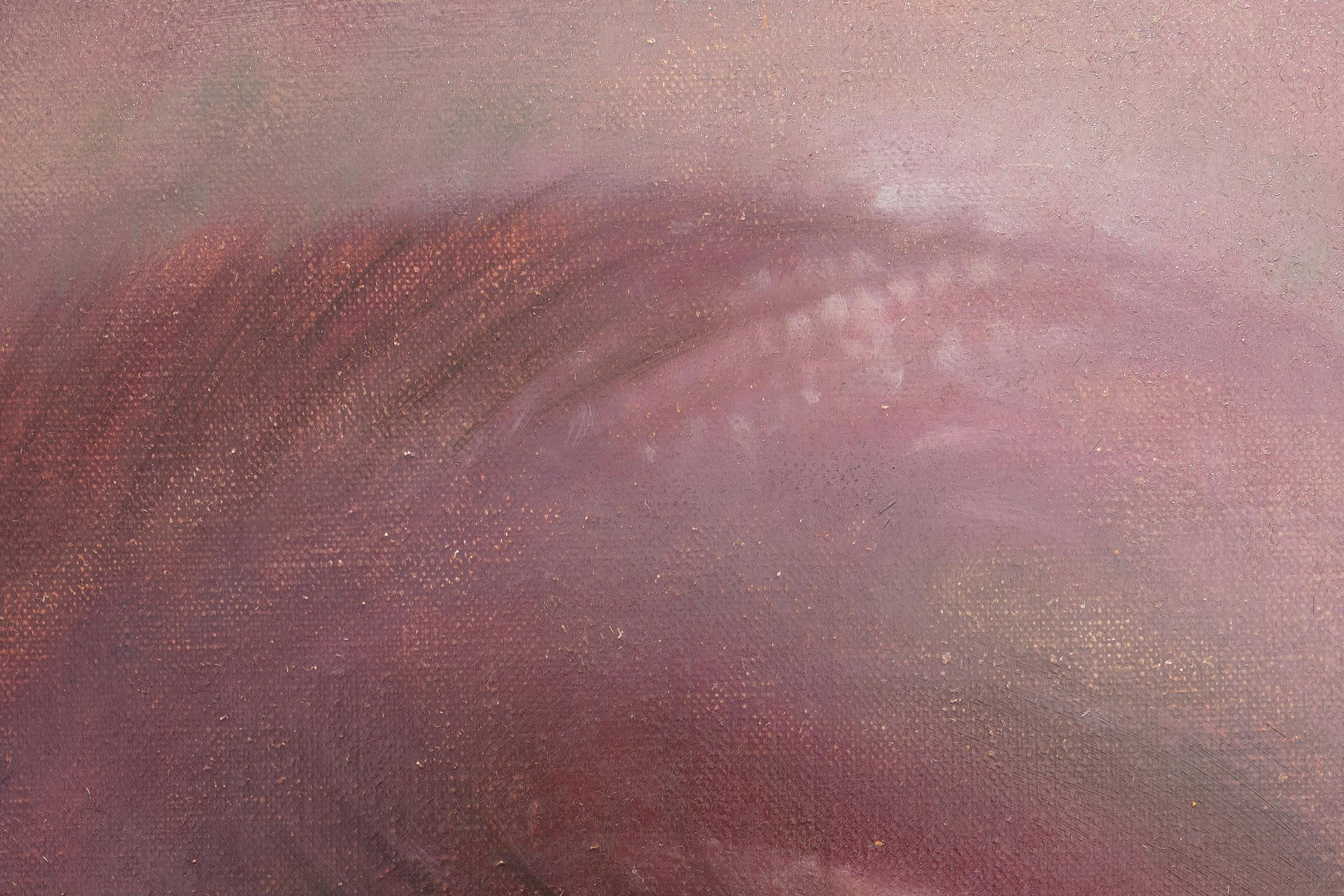 a close cropped painting of an eyeball looking to the left