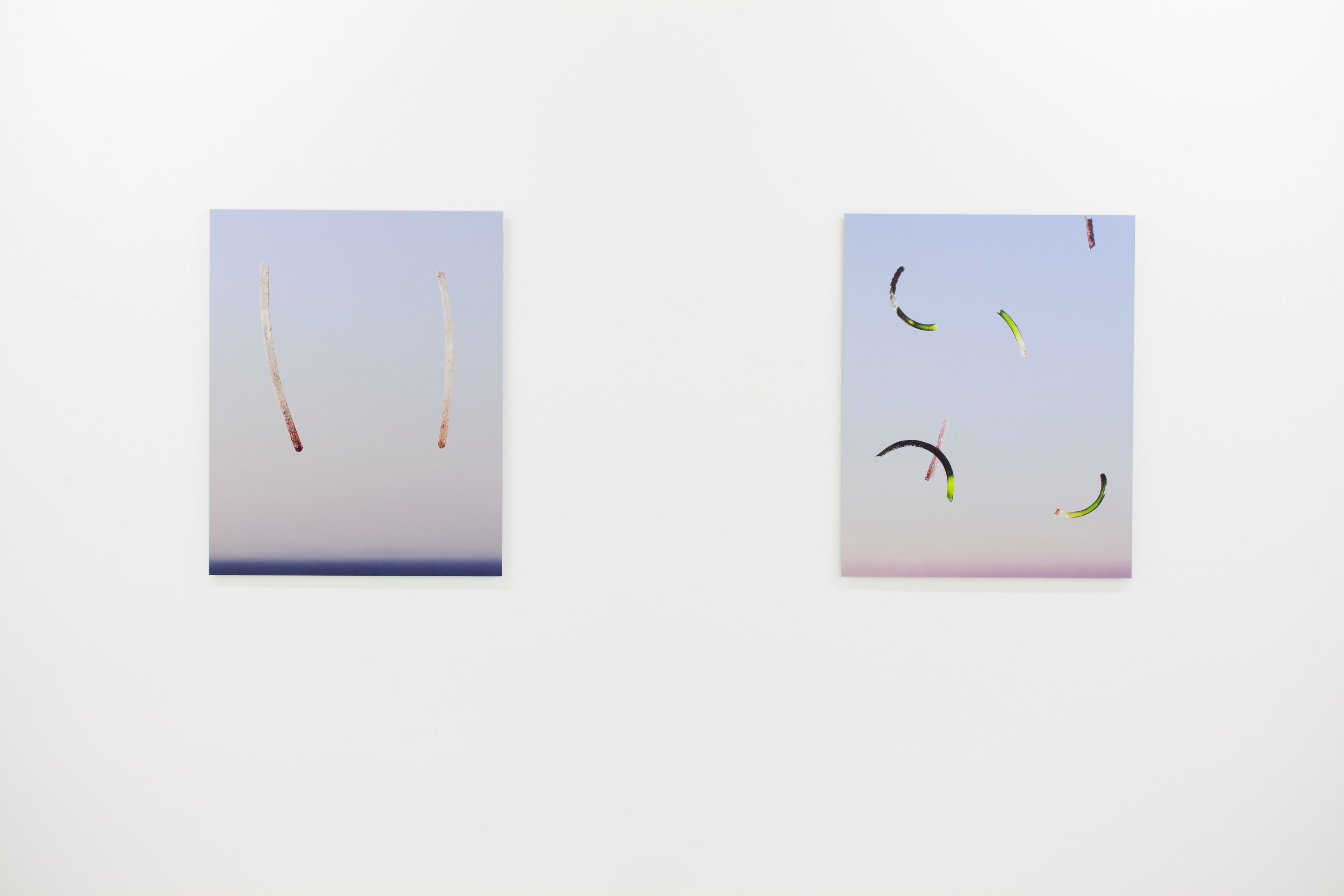 images of Joe Clarke's work in his exhibition 'Every song the same' at Workplace in London