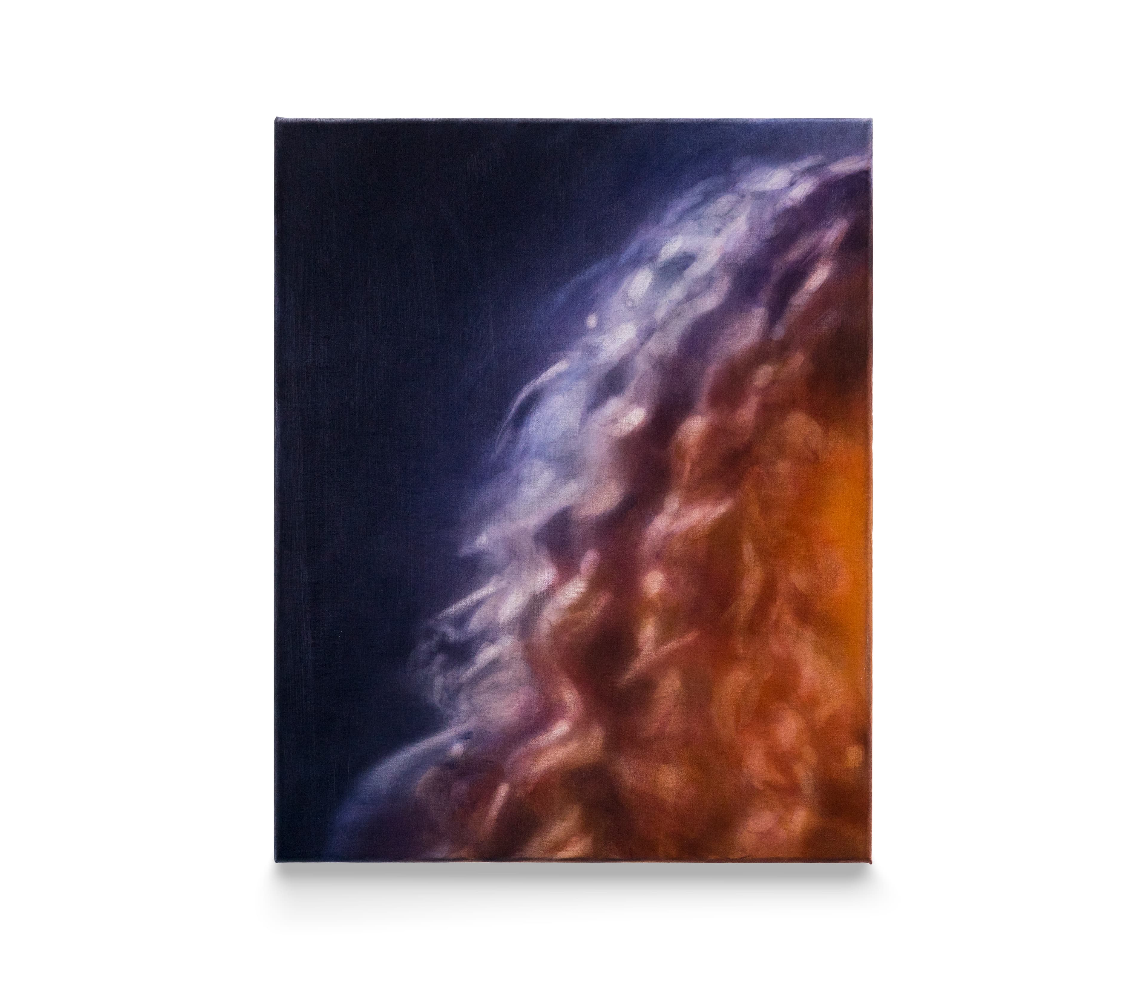 A painting of curly hair in high contrast lighting