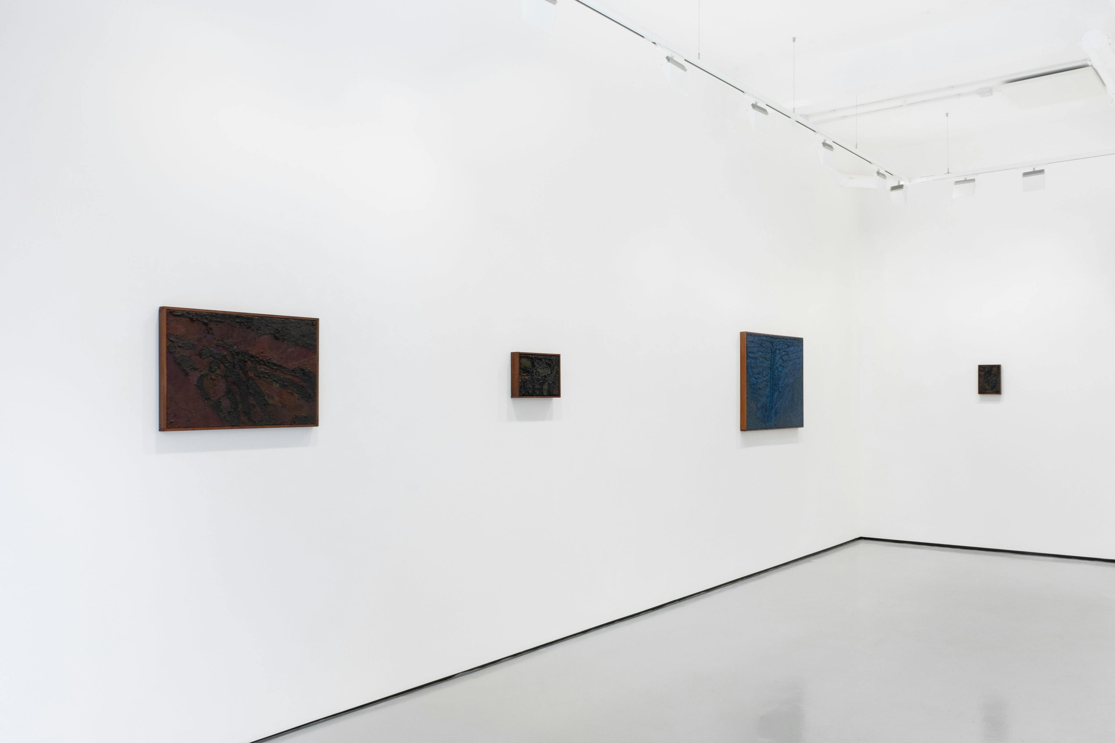 Installation photographs of James Collins exhibition 'Ground' at Workplace | London