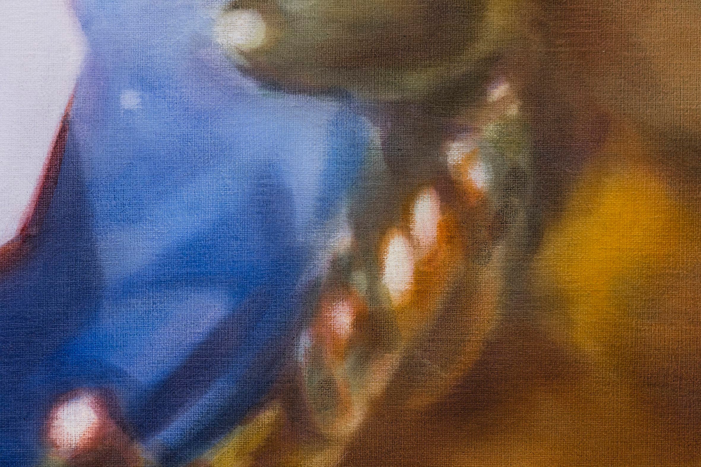 Details of a painting of a faceted jewel in close crop by Rachel Lancaster