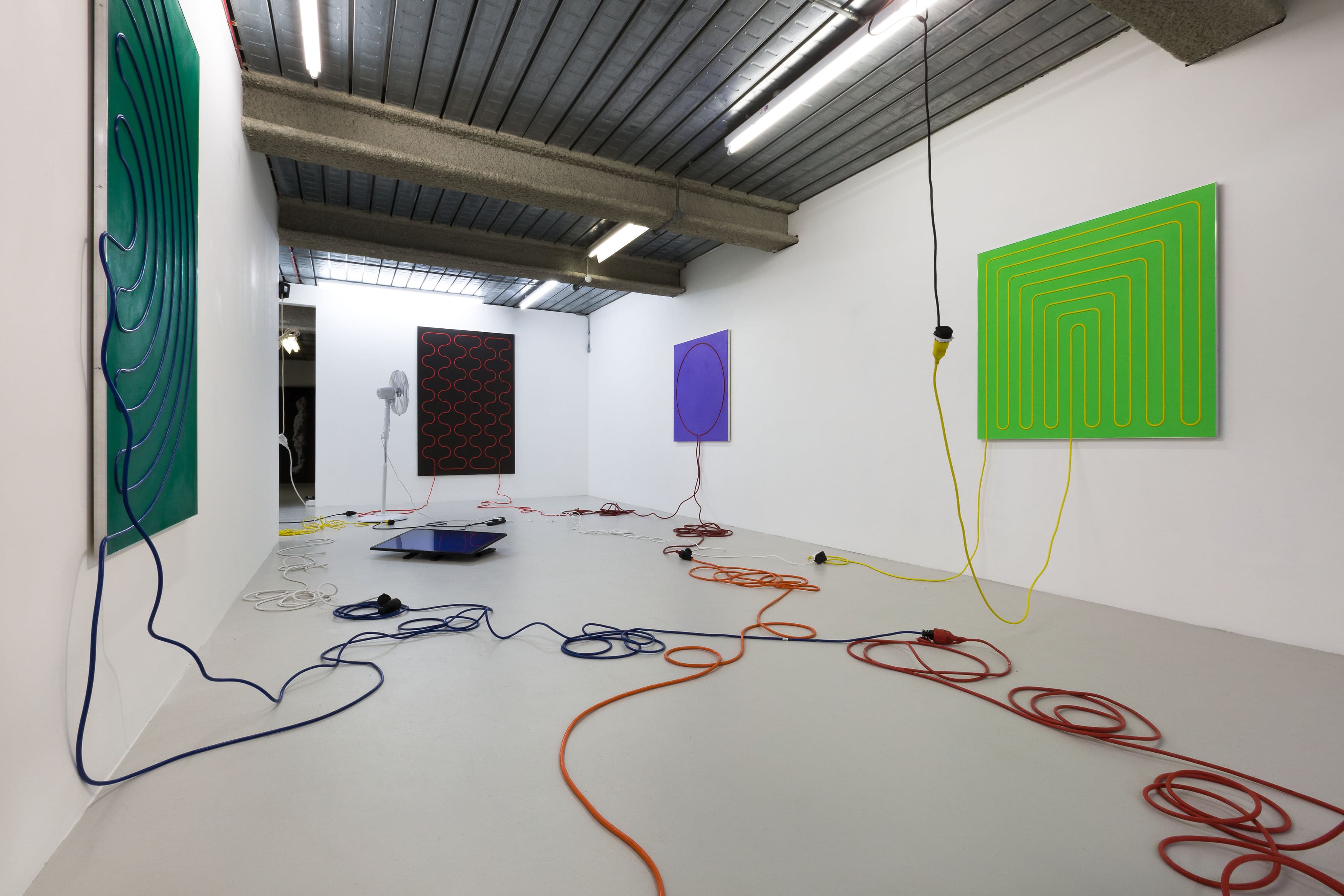 Installation shots of Jacob Dahlgren's exhibition 'Third Uncle' at Workplace London