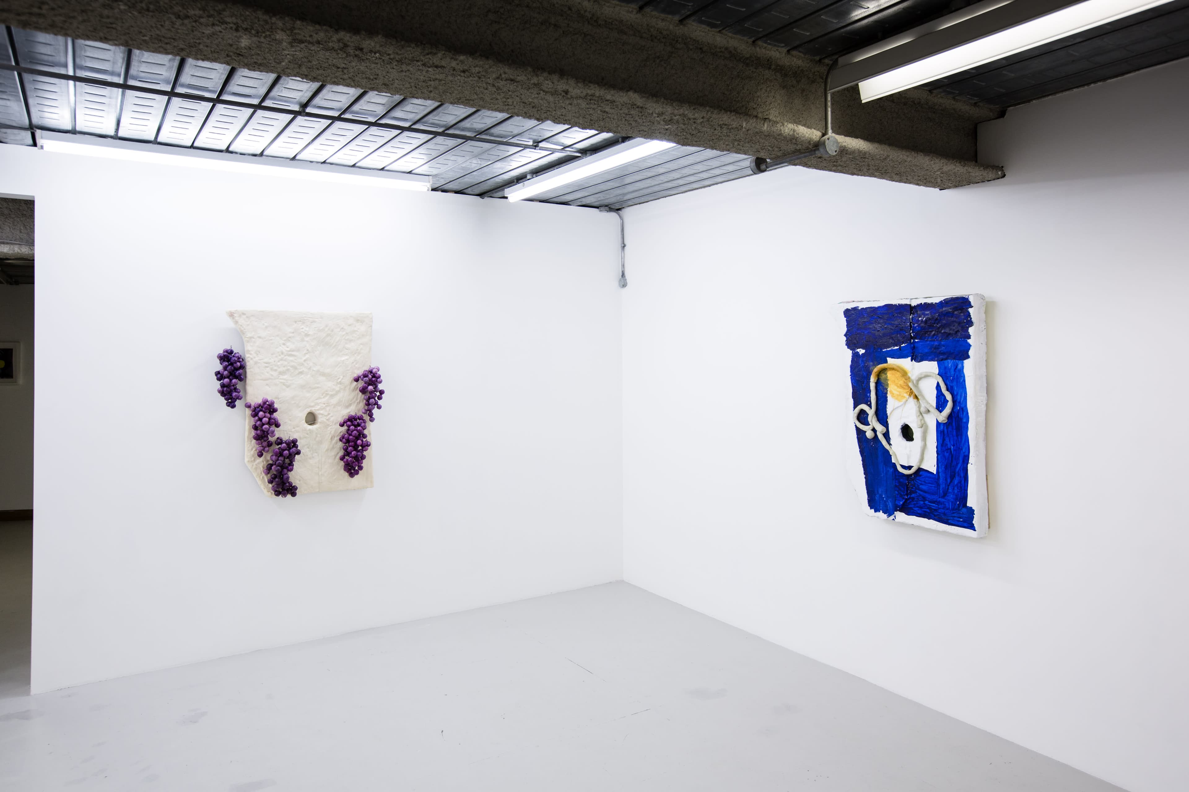 Installation shots of Mike Pratt's exhibition 'The Meeting of Two Eyebrows' at Workplace London