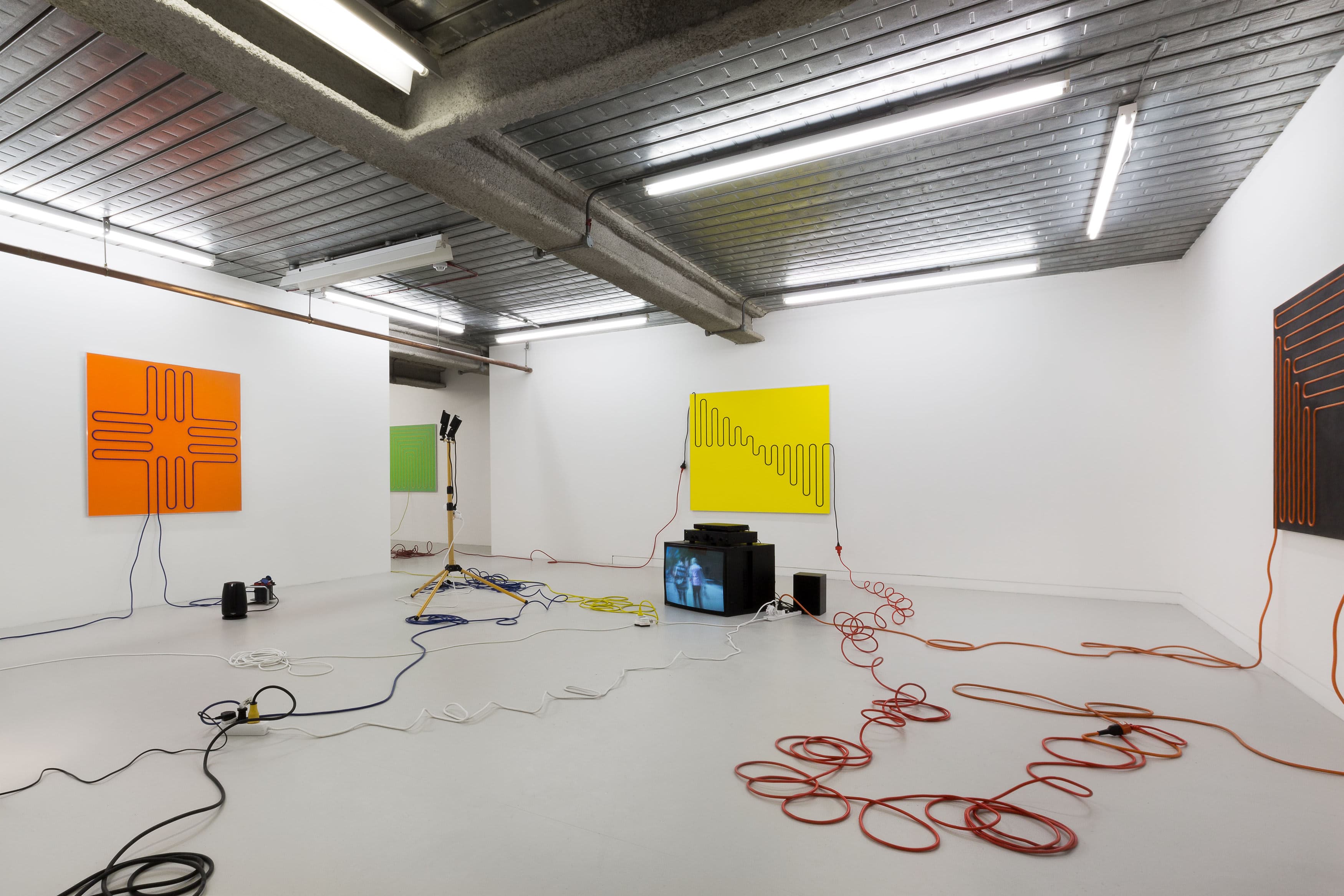 Installation shots of Jacob Dahlgren's exhibition 'Third Uncle' at Workplace London