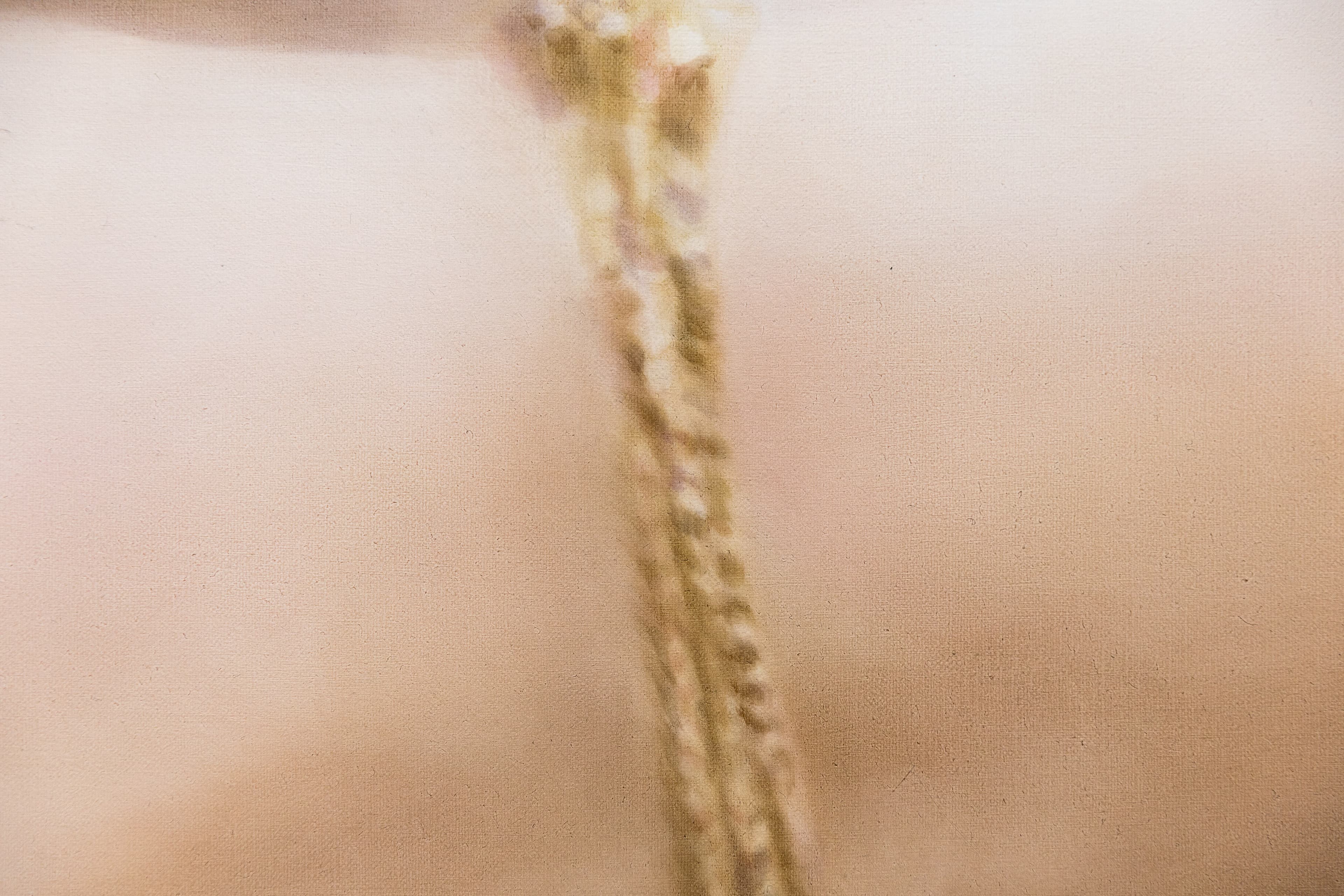 A painting by Rachel Lancaster of a close up of a wrist wearing a gold bracelet