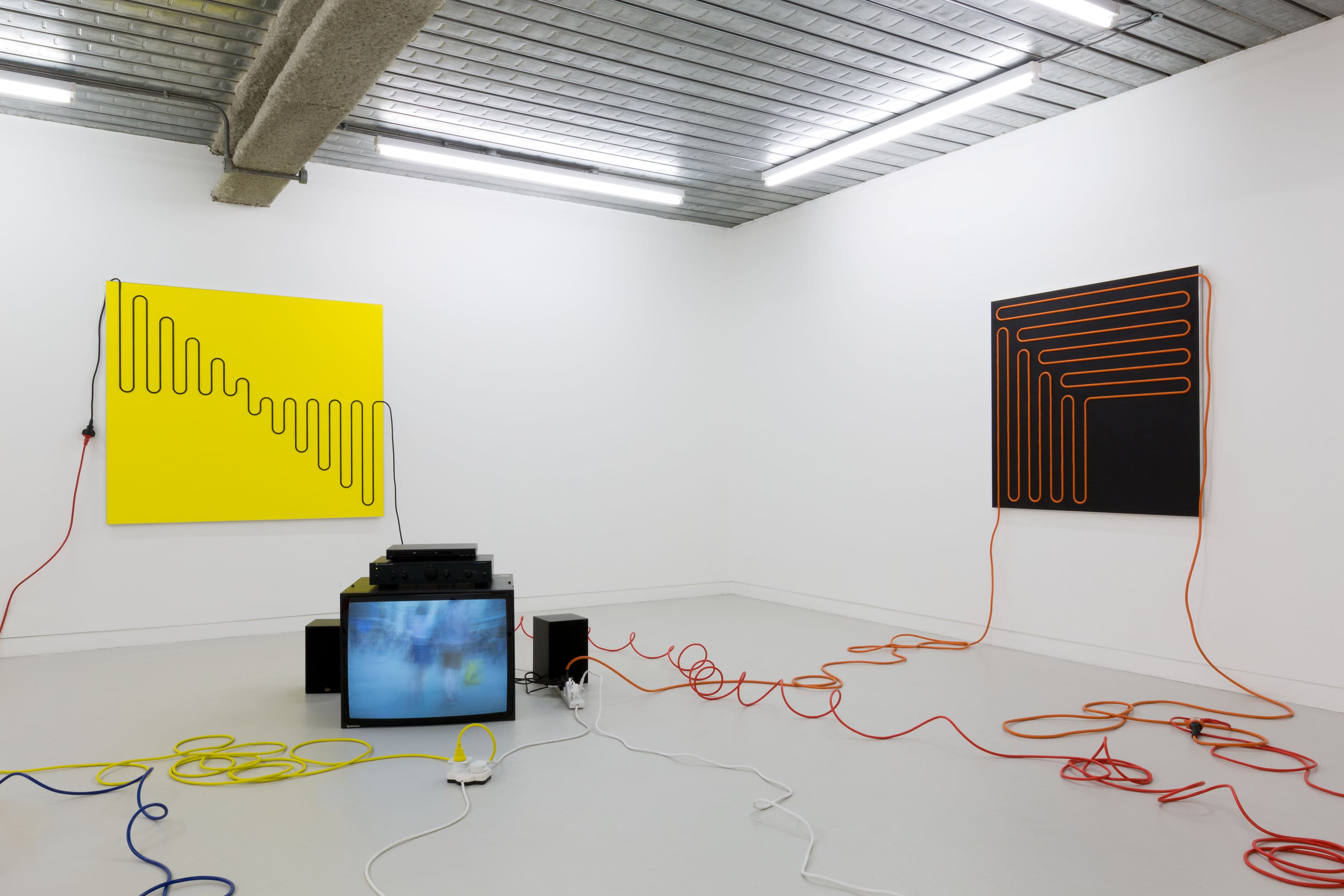 Installation shots of Jacob Dahlgren's exhibition 'Third Uncle' at Workplace London