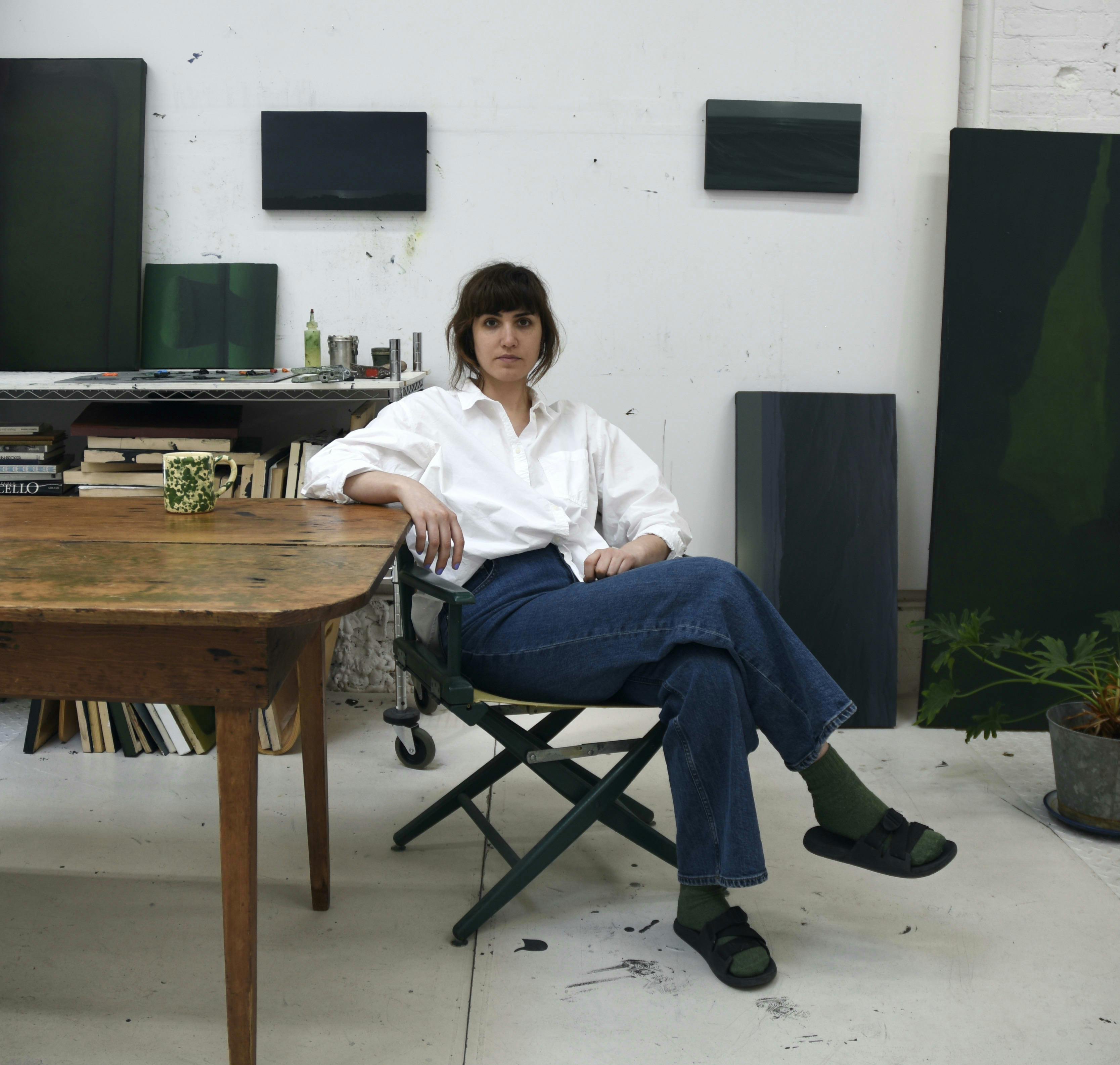 Sarah Schlesinger in her studio