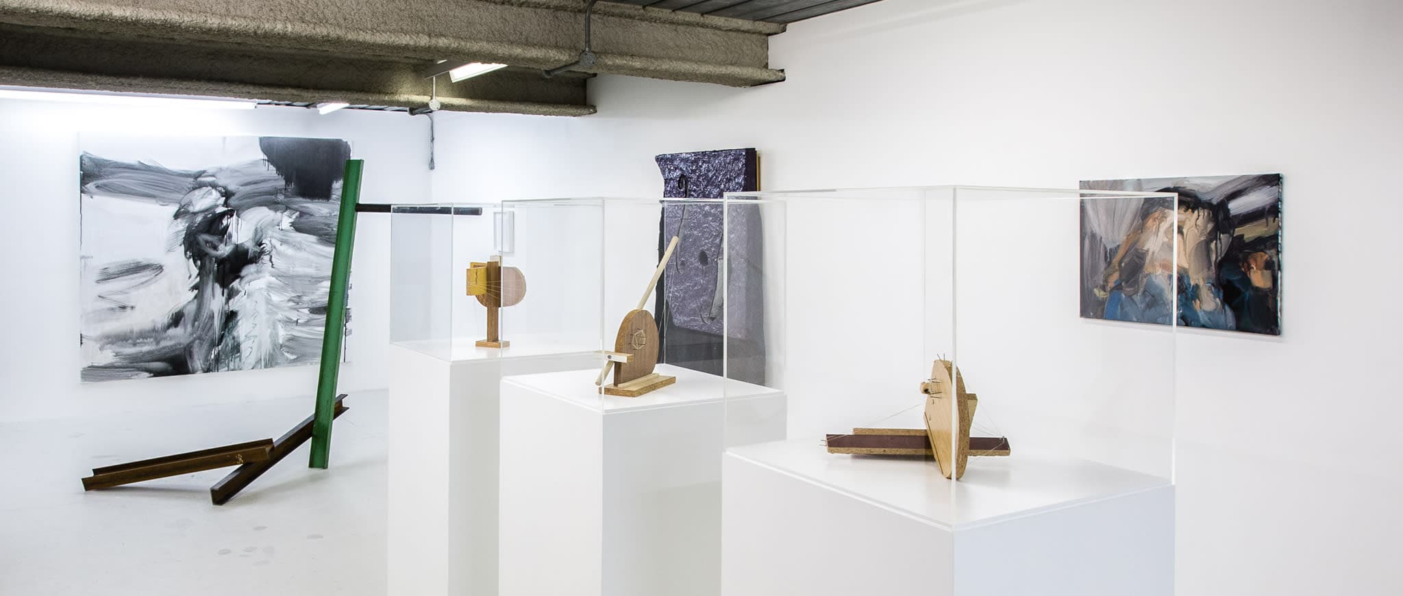 Installation shots of 'Satellite Satellite' a group exhibition at Workplace London 