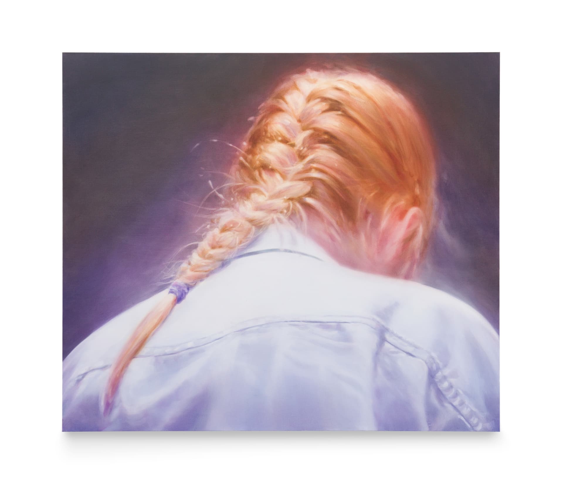 A painting by Rachel Lancaster of the back of woman's head