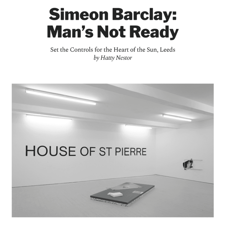 Simeon Barclay: Man's Not Ready 
