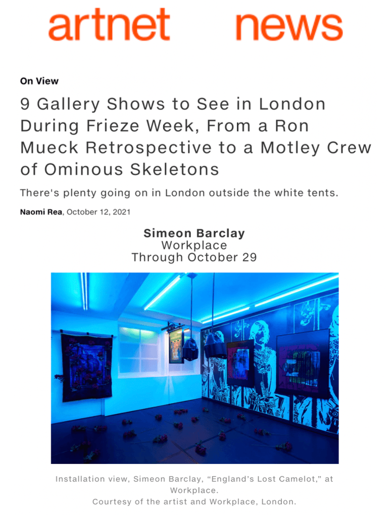 Artnet news ‘9 Gallery Shows to See in London During Frieze Week, From a Ron Mueck Retrospective to a Motley Crew of Ominous Skeletons There's plenty going on in London outside the white tents.’ By Naomi Rea October 12, 2021