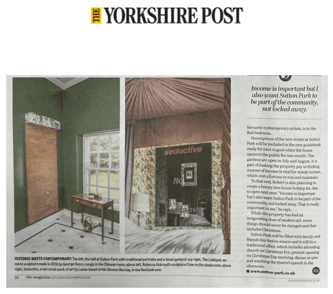 The Yorkshire Post Magazine  Sharon Dale ‘Grandee Designs’ 19 December 2021