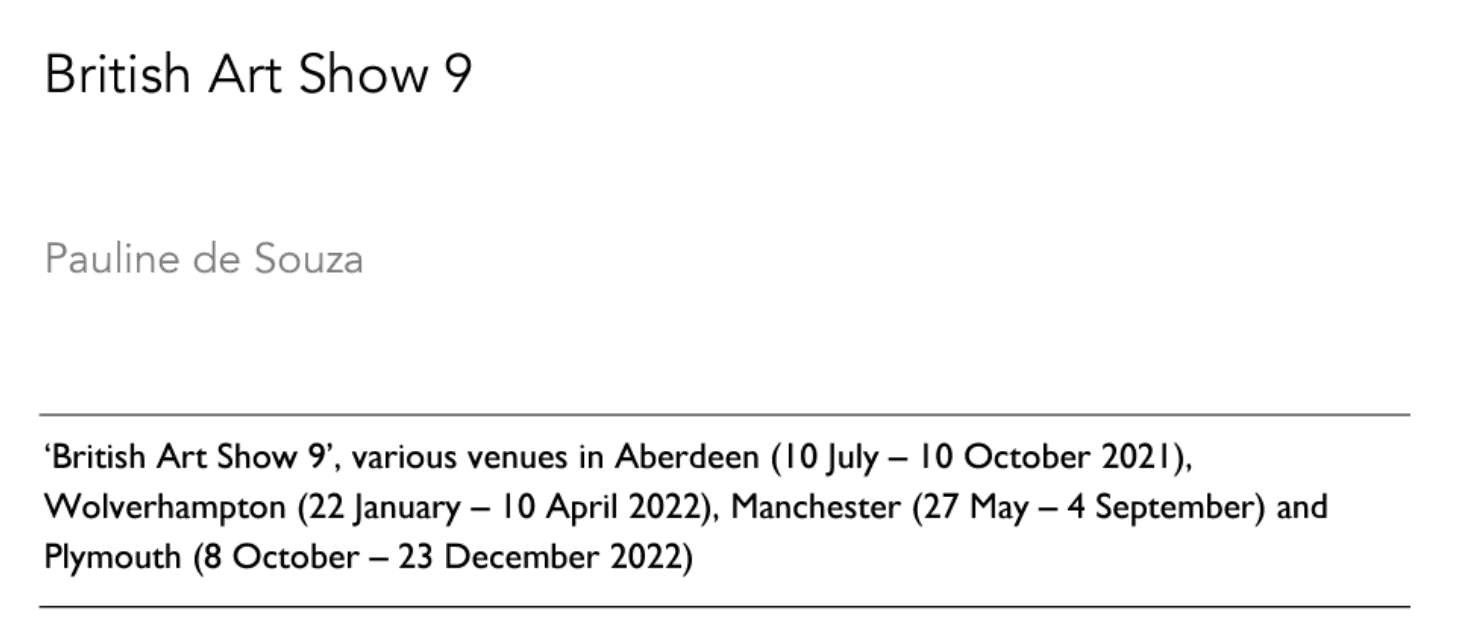 Third Text ‘British Art Show 9’ 26 January 2023 Pauline de Souza