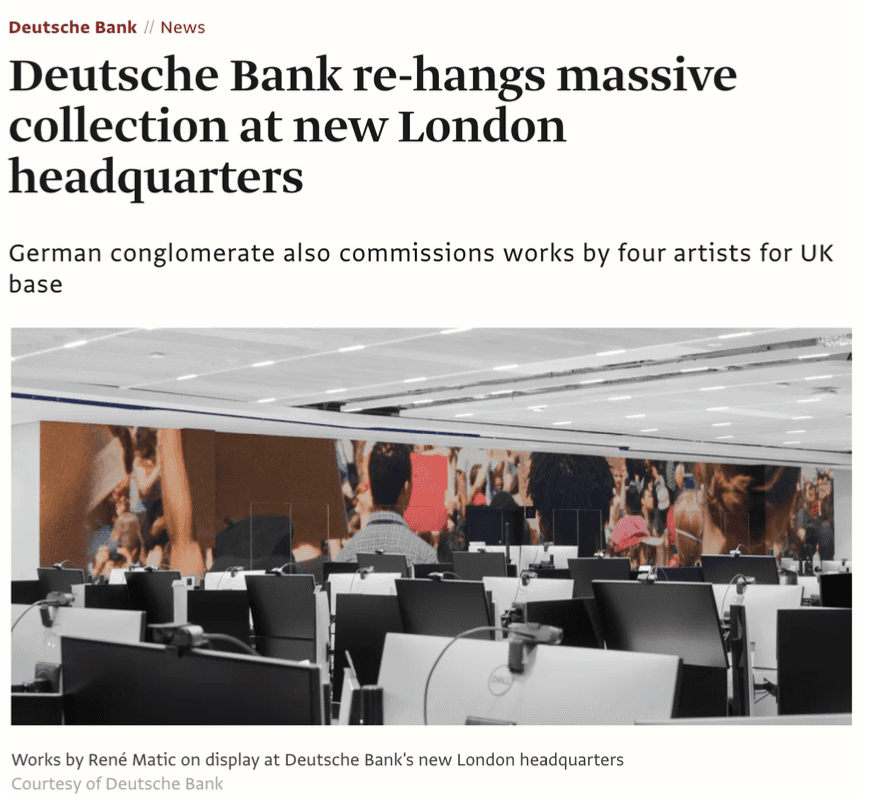 The Art Newspaper Deutsch Bank re-hangs massive collection at new London headquarters 3 September 2024 Gareth Harris