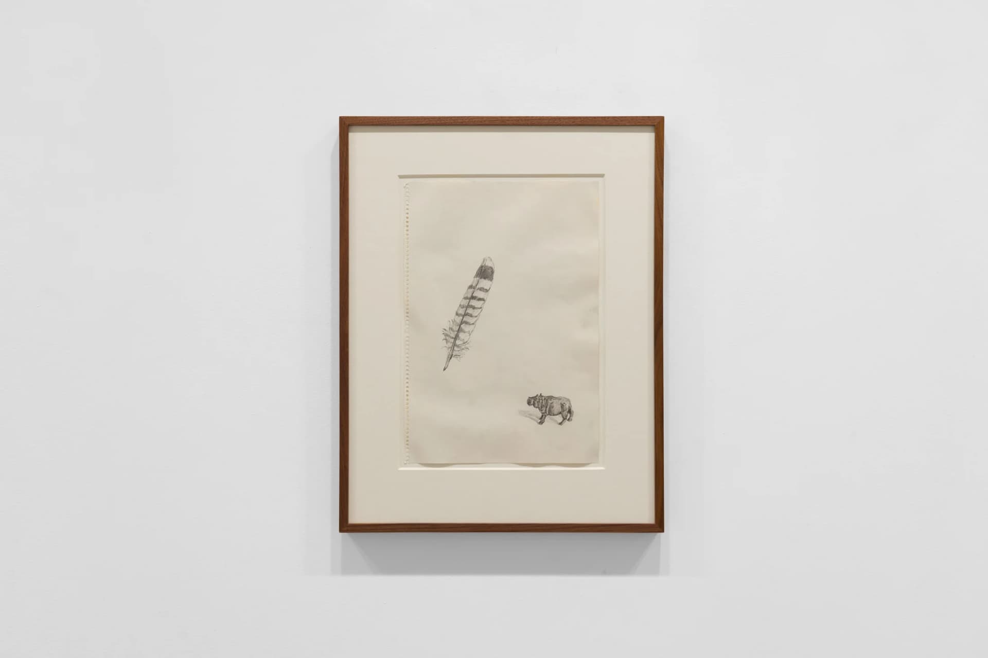 A framed drawing by Paul Thek