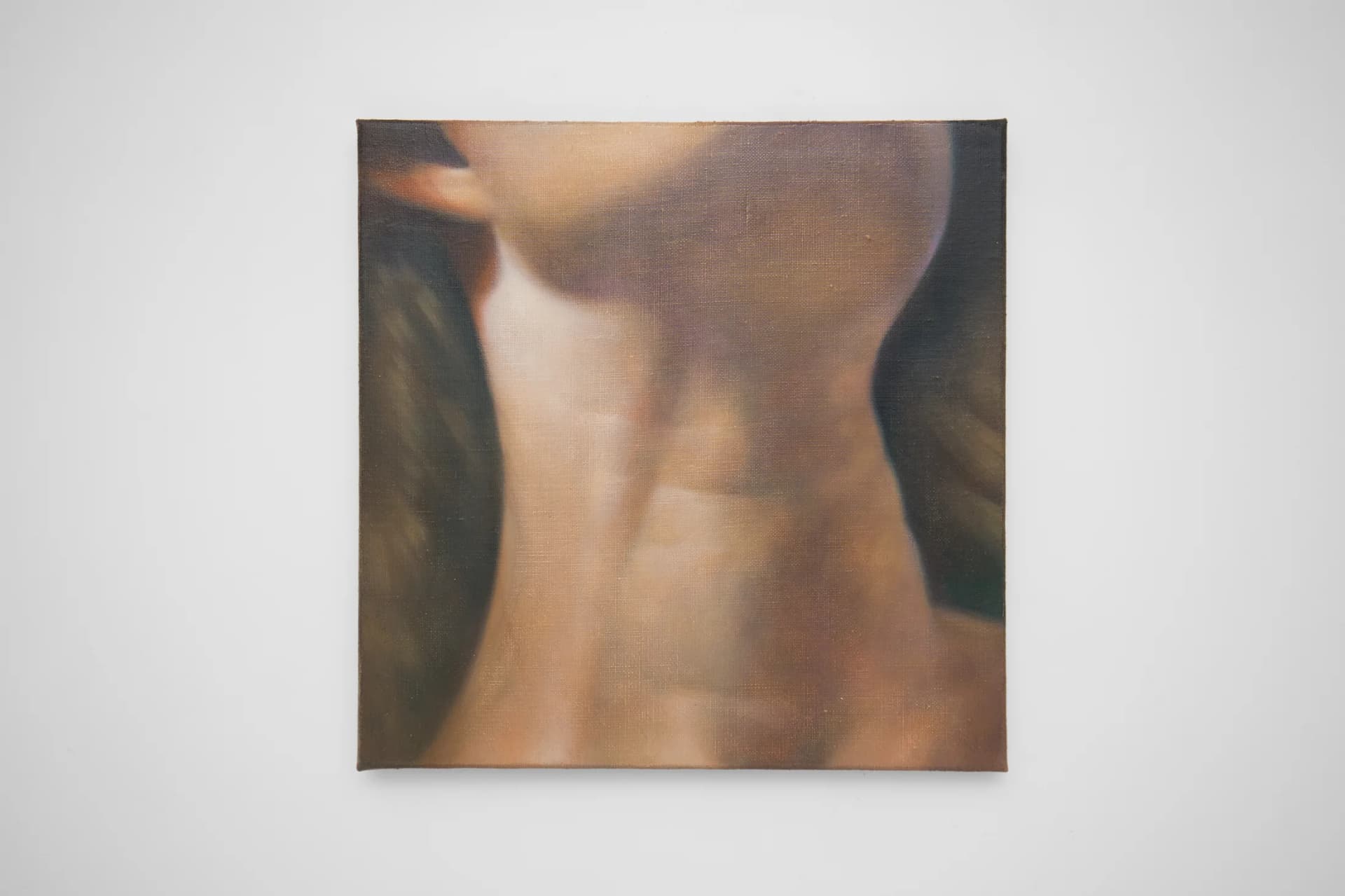 An oil on canvas painting of a female neck by Wang Pei
