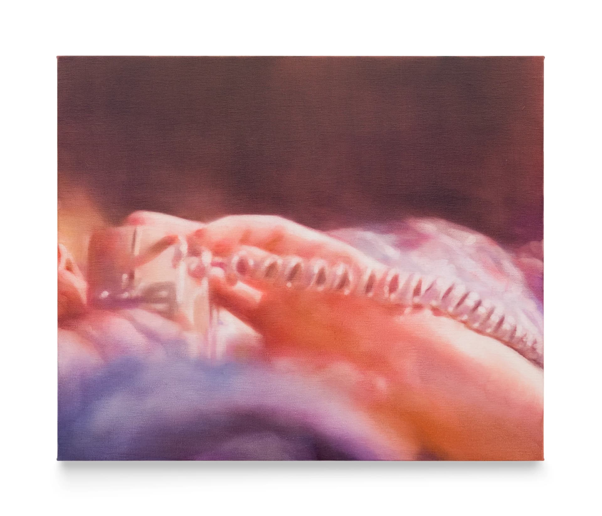 A painting by Rachel Lancaster of a coiled telephone cable
