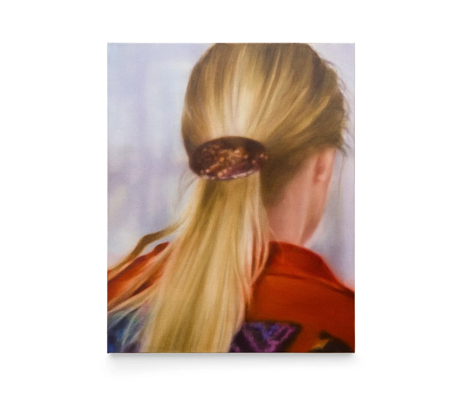 A painting by Rachel Lancaster of a close-cropped figure