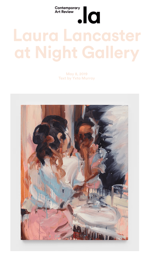 Laura Lancaster at Night Gallery Yxta Murray, Contemporary Art Review. LA May 8, 2019